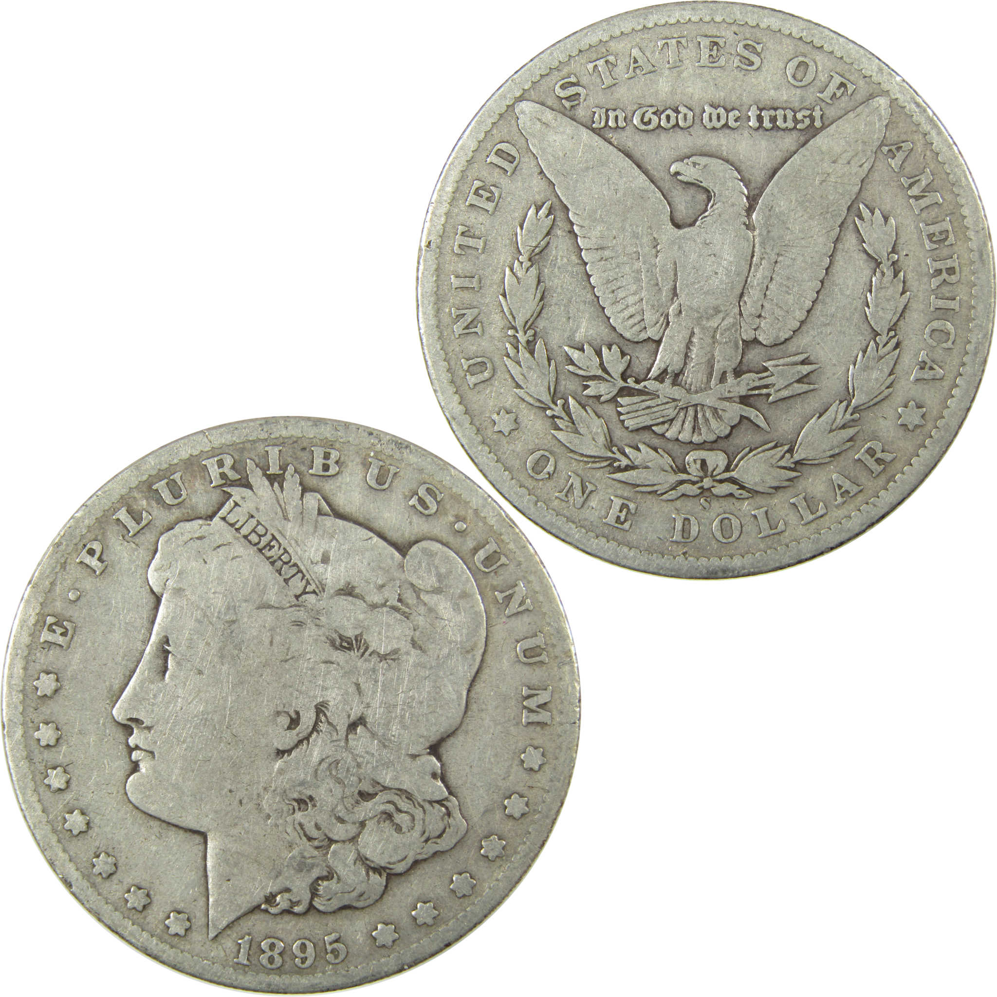 1895 Morgan Silver Dollar VG Very Good $1 Coin Collectible SKU:EL27096 - Morgan coin - Morgan silver dollar - Morgan silver dollar for sale - Profile Coins &amp; Collectibles