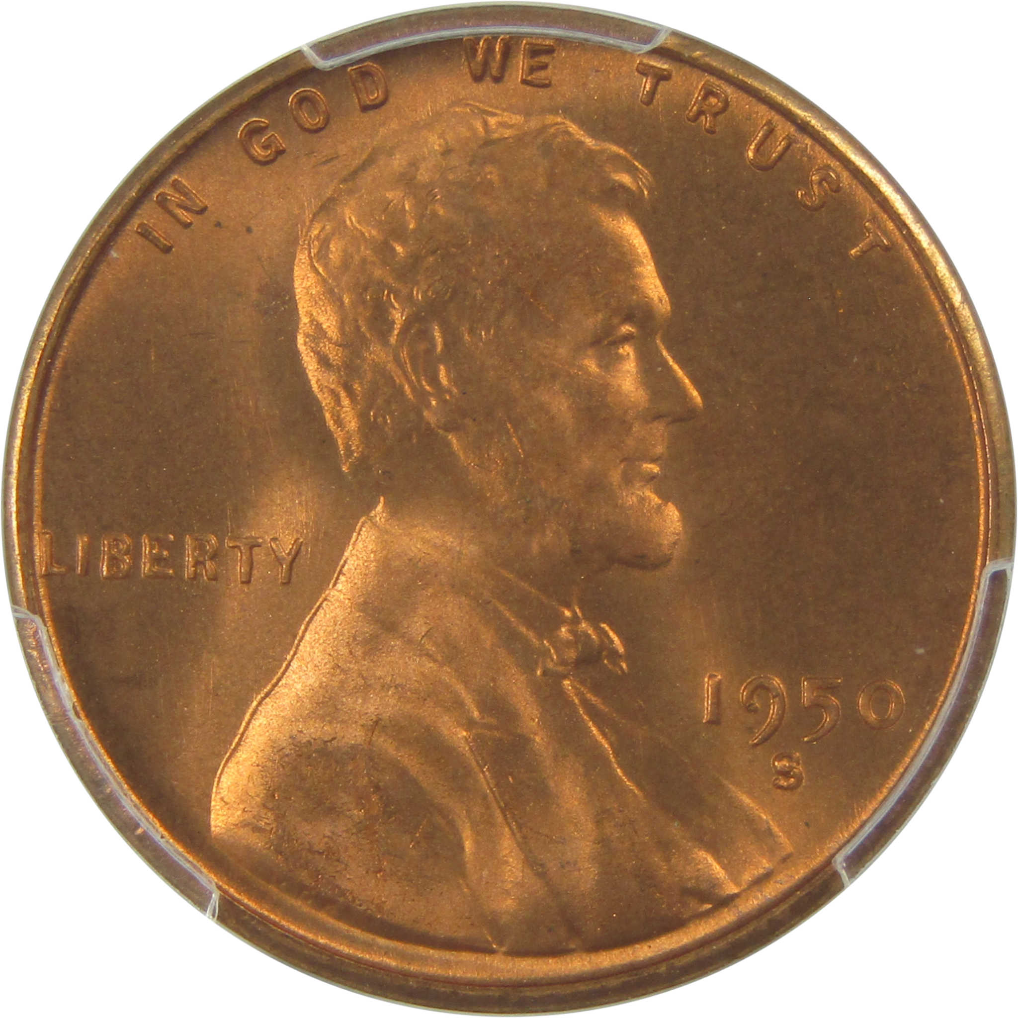 1950 S Lincoln Wheat Cent MS 67 RD PCGS Penny Uncirculated SKU:I22410