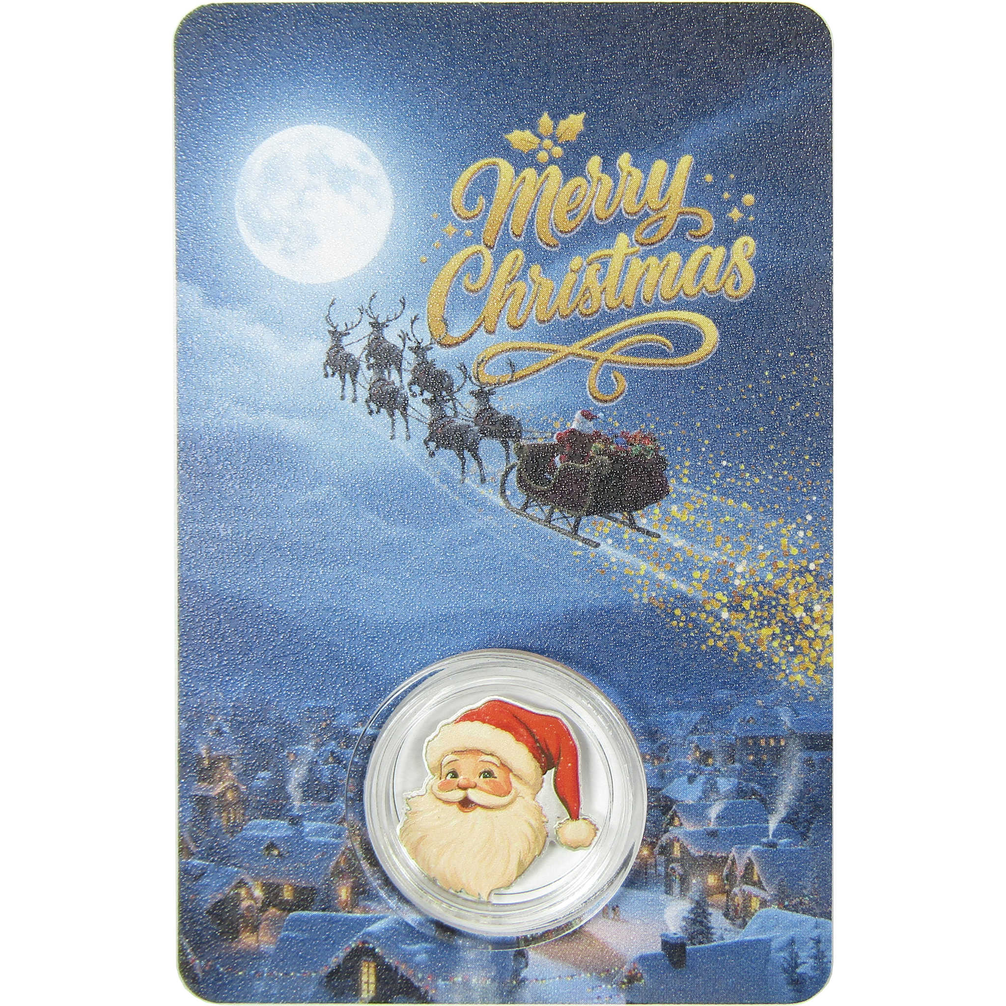 Merry Christmas Santa Claus 1/10 g .999 Silver Bar Collectible