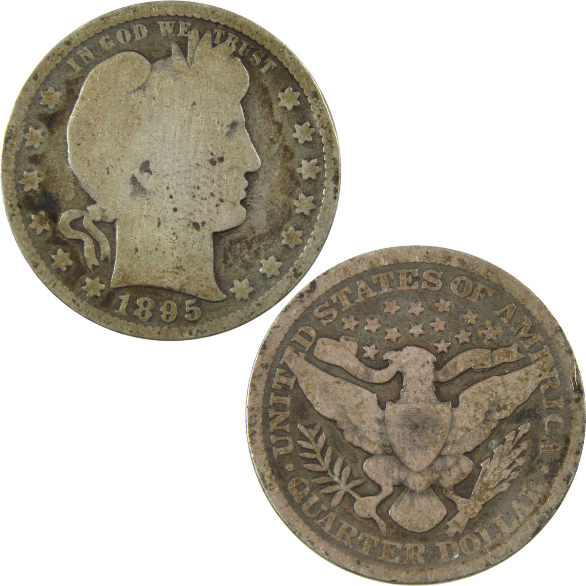 1895 Barber Silver Quarter G Good 25c Coin Collectible SKU:I28610