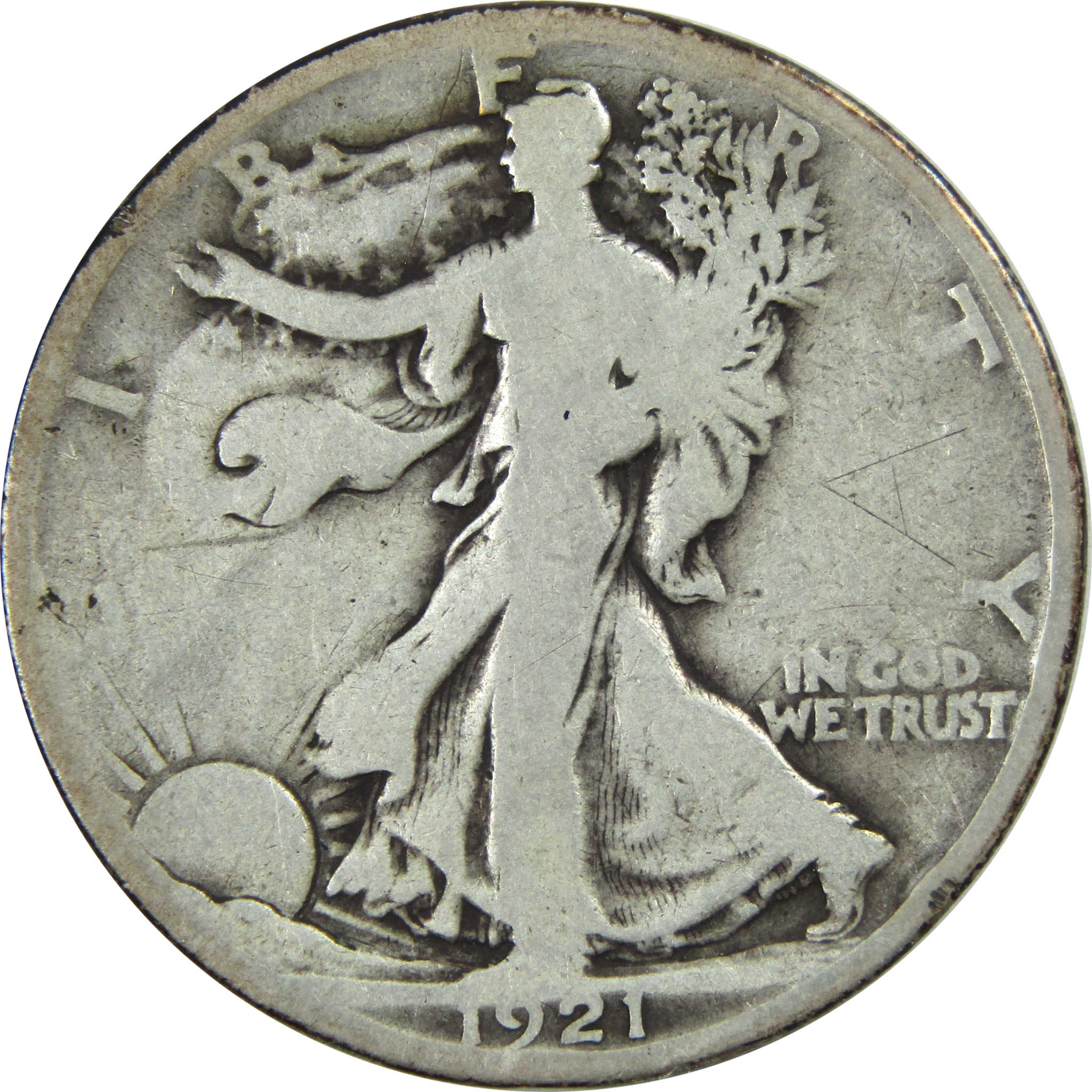 1921 D Liberty Walking Half Dollar VG Very Good Silver SKU:CPC6853