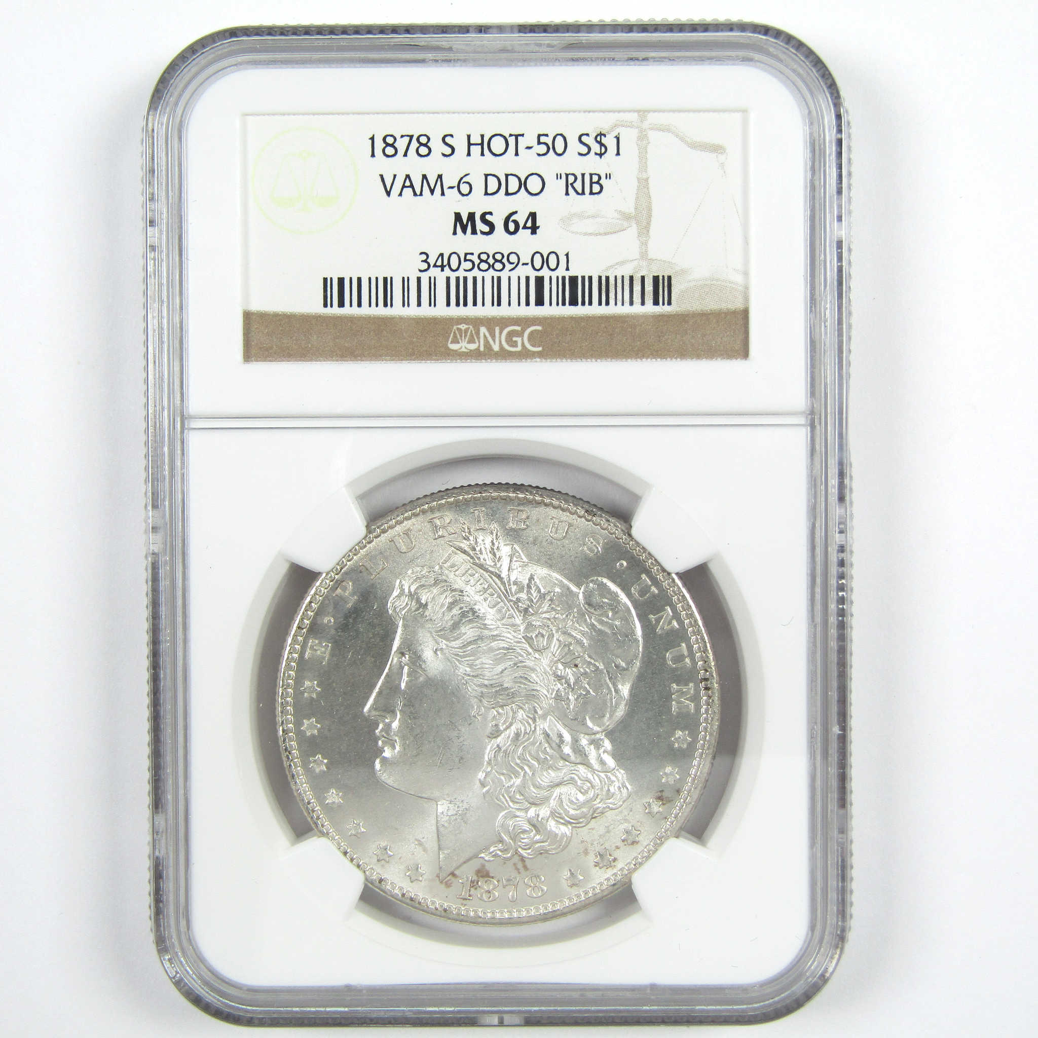 1878 S VAM-6 DDO RIB Morgan Dollar MS 64 NGC Silver $1 SKU:CPC7316 - Morgan coin - Morgan silver dollar - Morgan silver dollar for sale - Profile Coins &amp; Collectibles