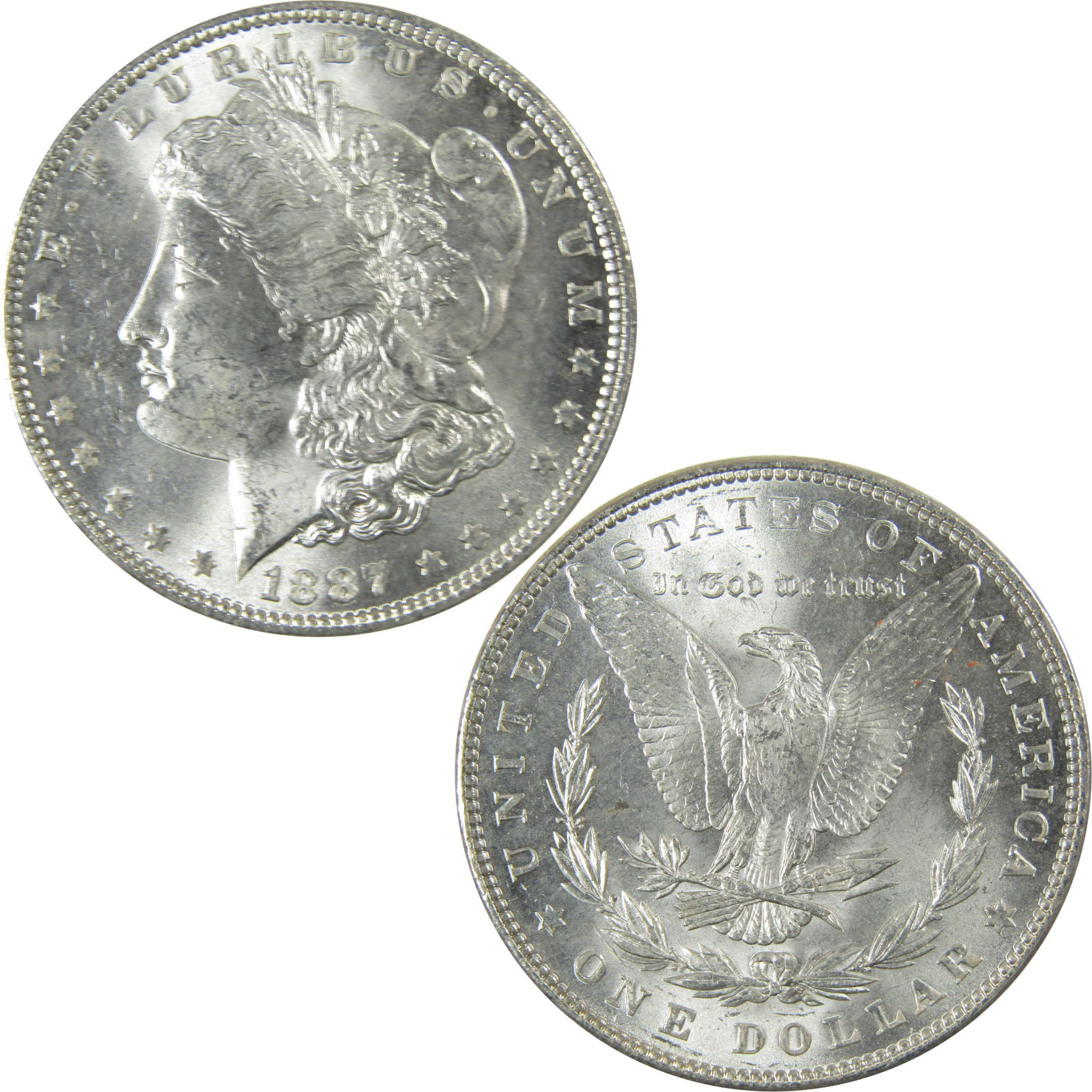 1887 Morgan Silver Dollar Uncirculated Mint State $1 Coin SKU:CP681