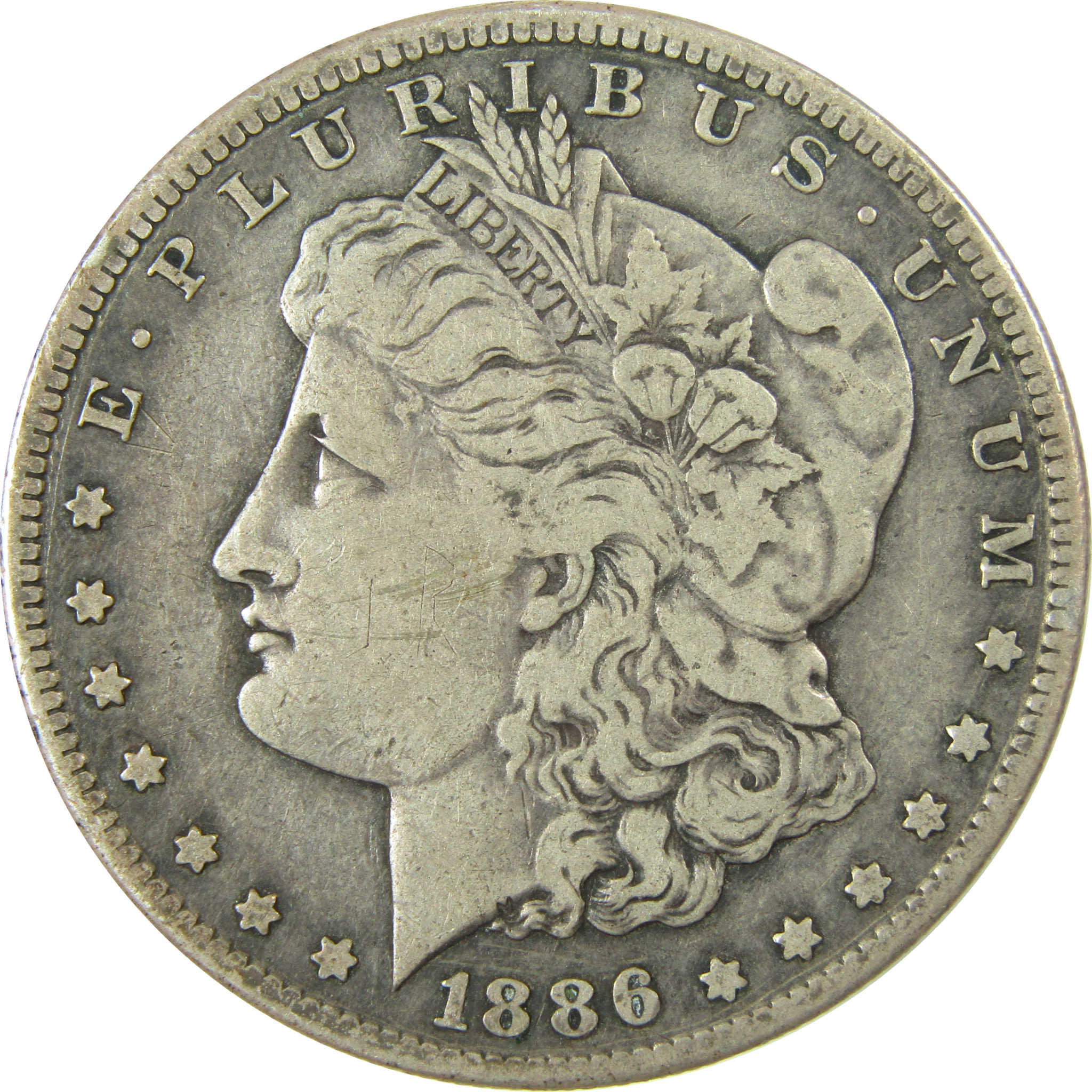 1886 S Morgan Silver Dollar F Fine $1 Coin SKU:I26064