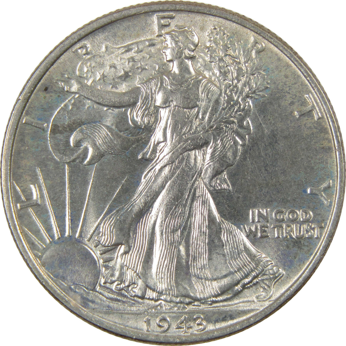 1943 Liberty Walking Silver 50c Borderline Uncirculated SKU:I28679
