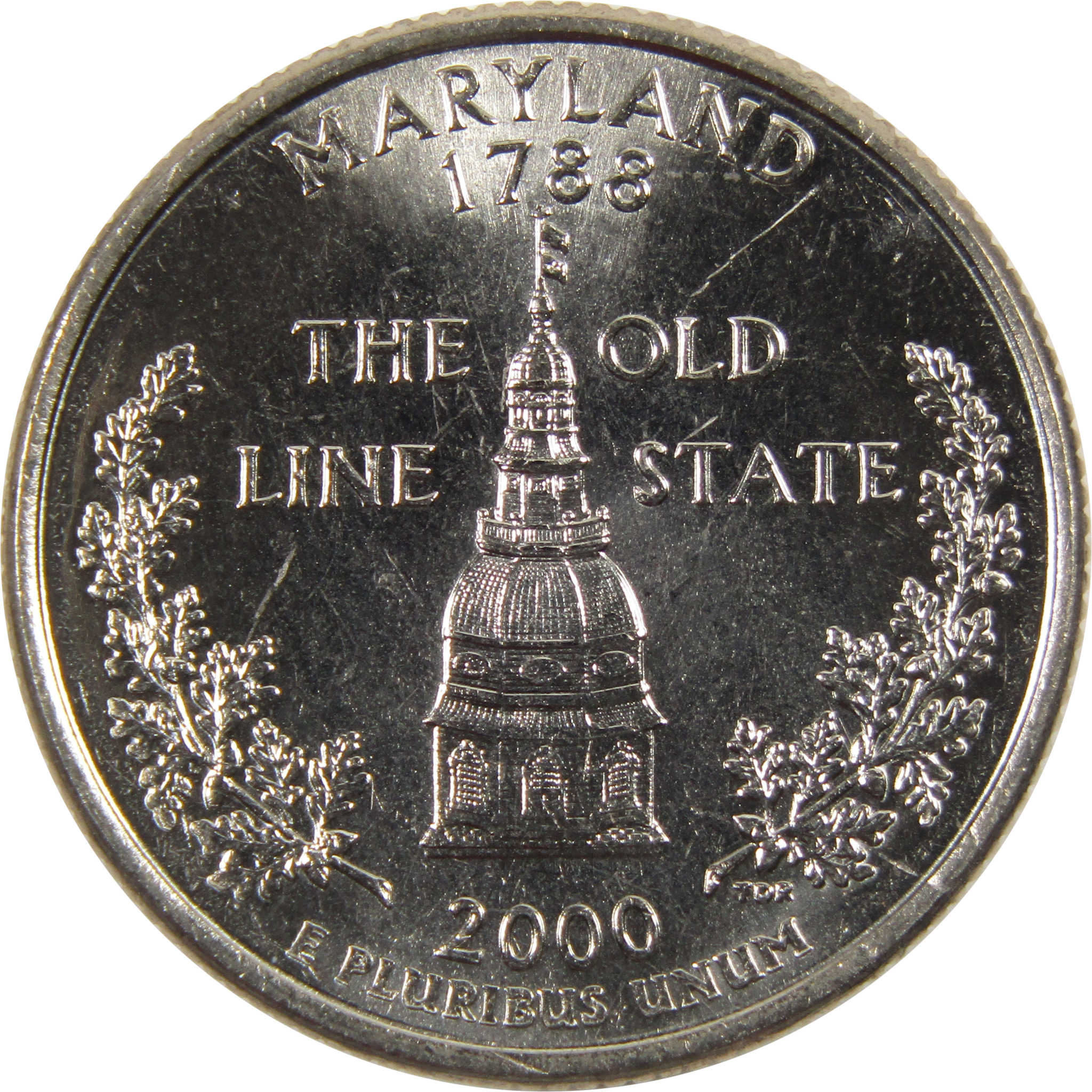 2000 D Maryland State Quarter BU Uncirculated Clad 25c Coin