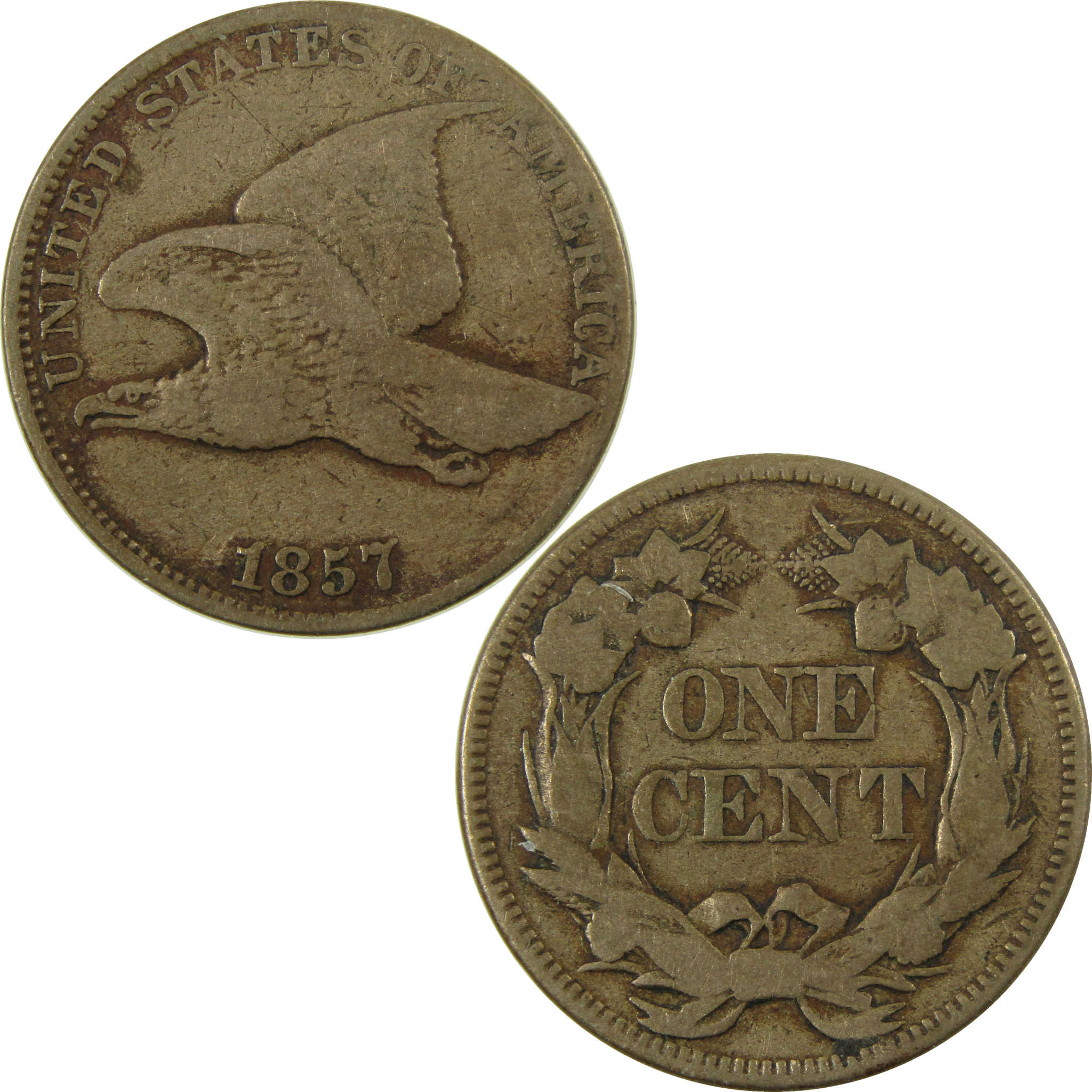 1857 Flying Eagle Cent VG Very Good Penny 1c Coin SKU:I28338