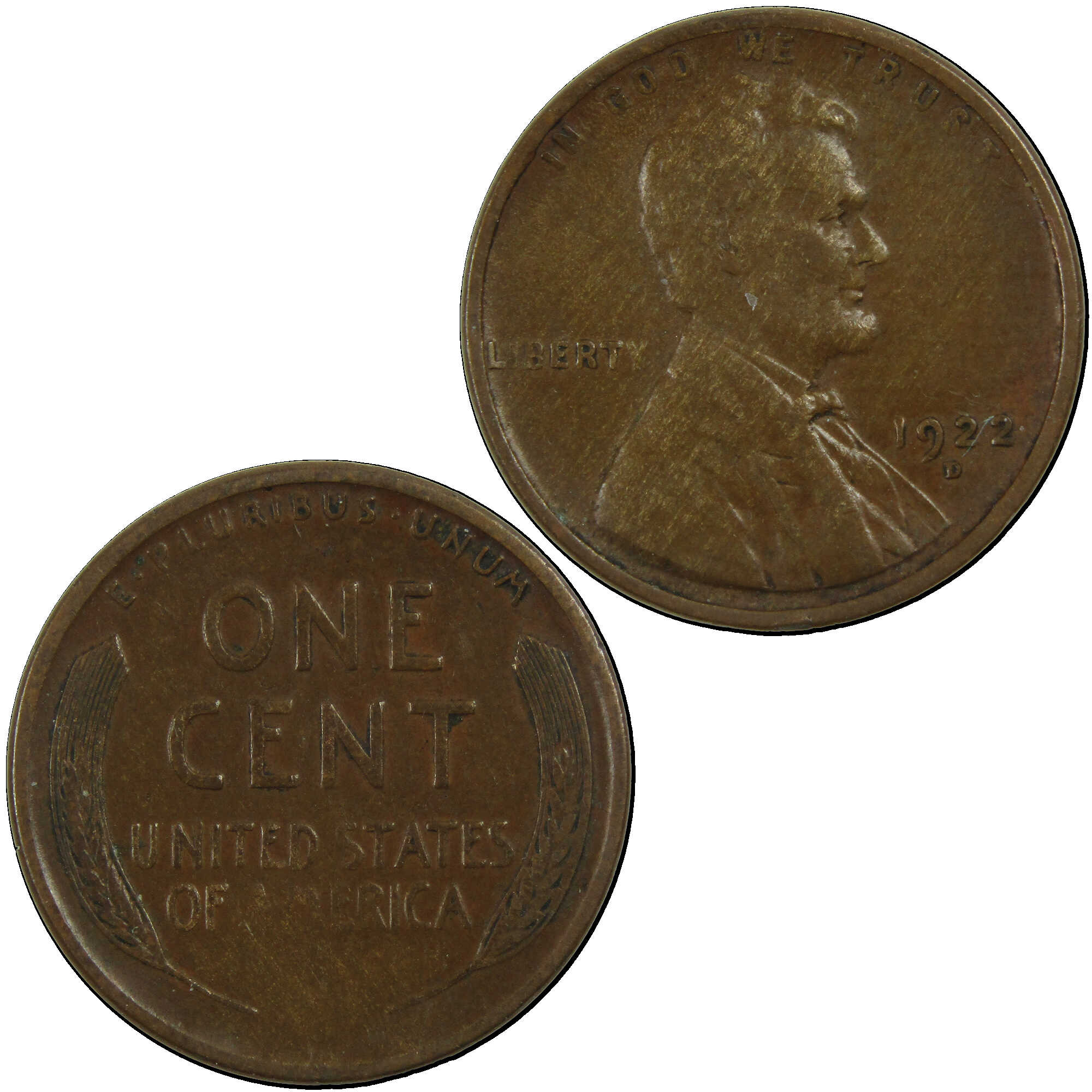 1922 D Lincoln Wheat Cent VF Very Fine Penny 1c Coin SKU:I12945