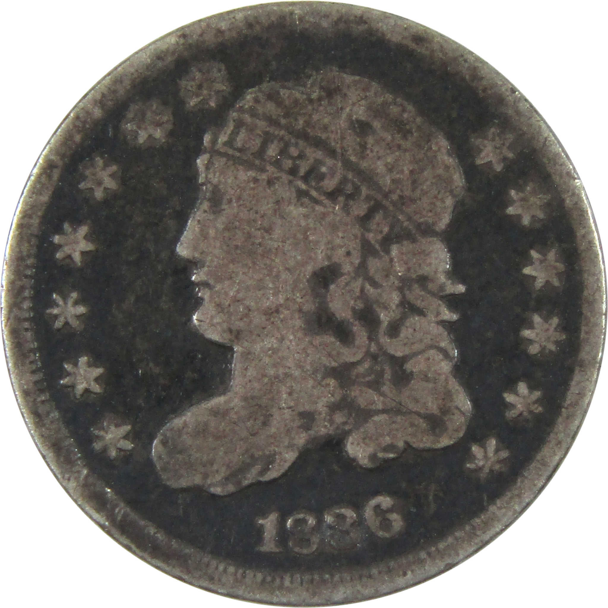 1836 Large 5C Capped Bust Half Dime VG Very Good Silver 5c SKU:I14807