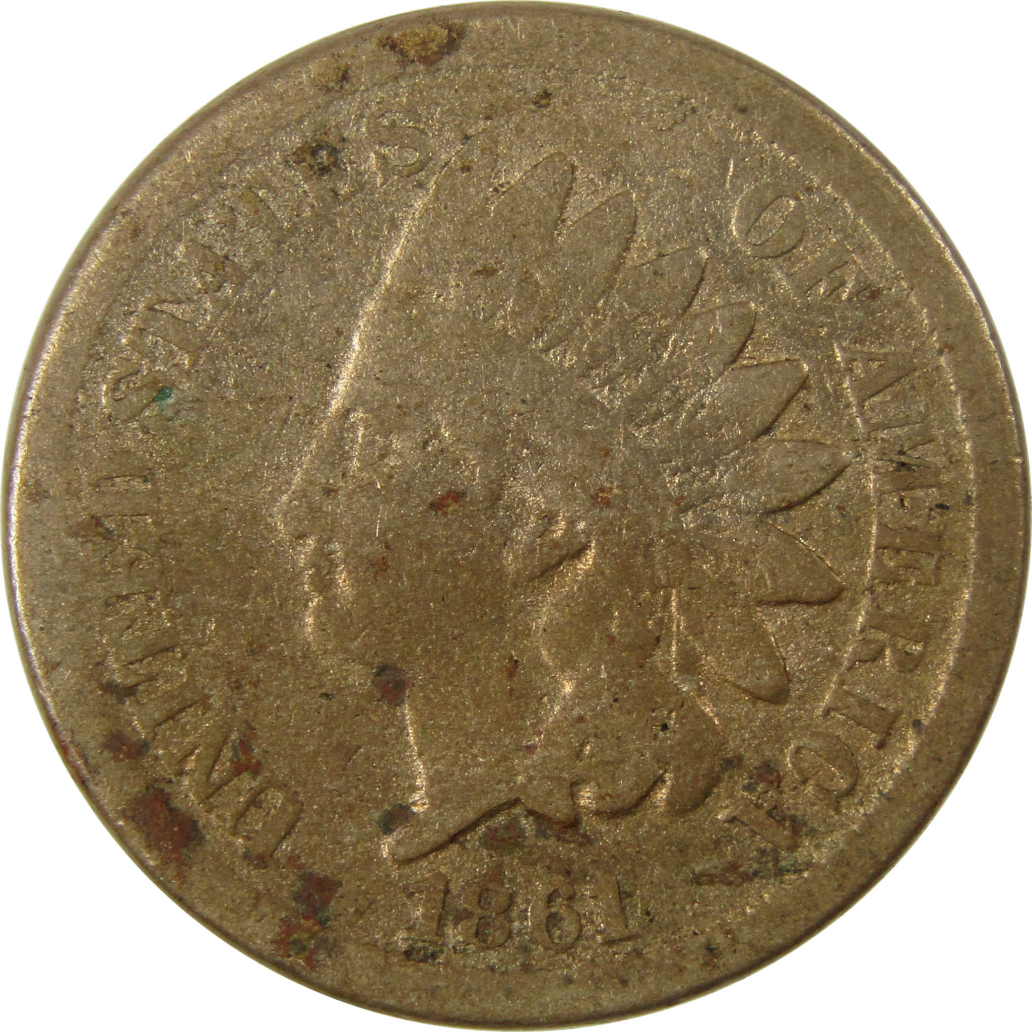 1861 Indian Head Cent G Good Details Penny 1c Coin SKU:CP1202