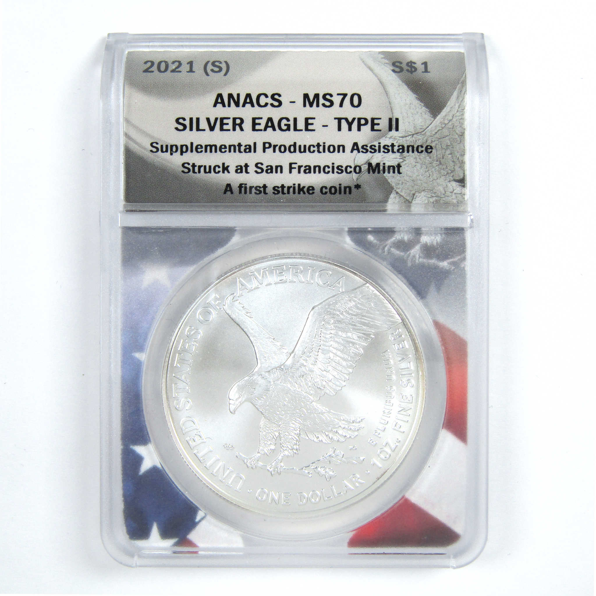 2021 (S) Type 2 American Silver Eagle MS 70 ANACS $1 SKU:CPC7821