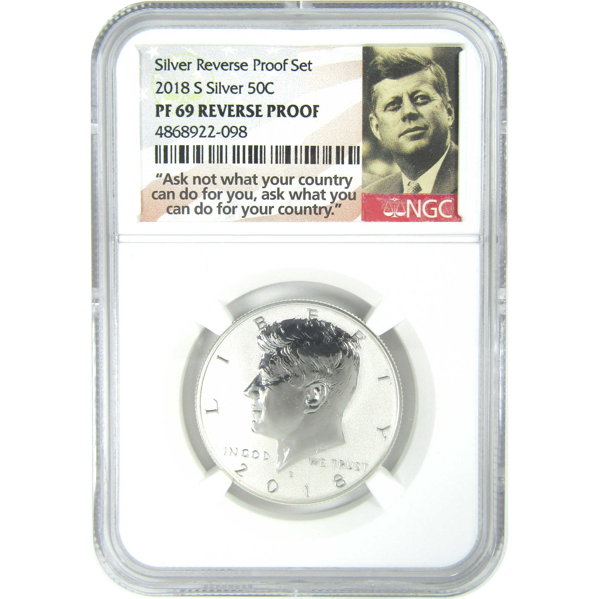 2018 S Kennedy Half Dollar PF 69 NGC Silver Reverse Proof SKU:CPC9306