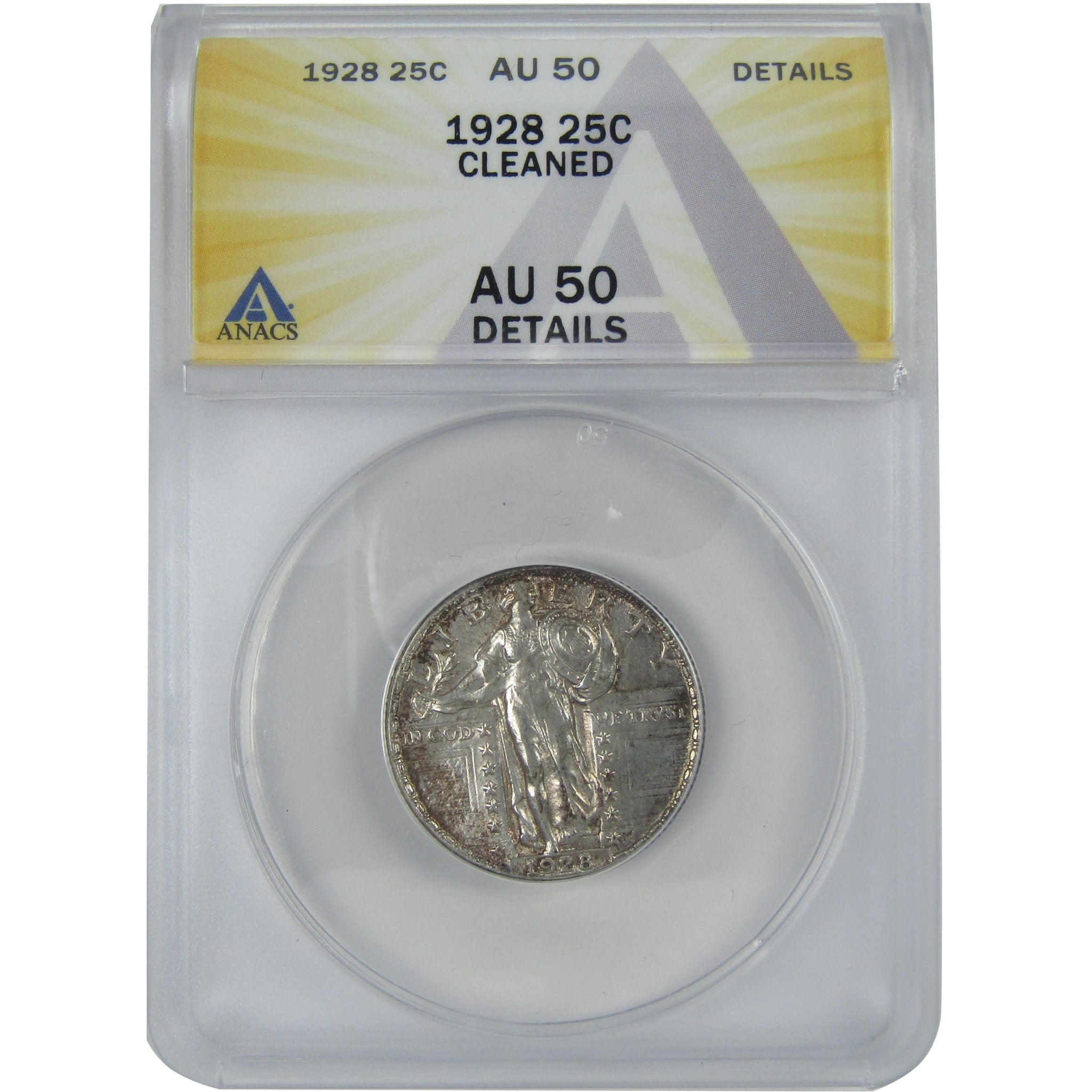 1928 Standing Liberty Quarter AU 50 Details ANACS Silver SKU:I16141