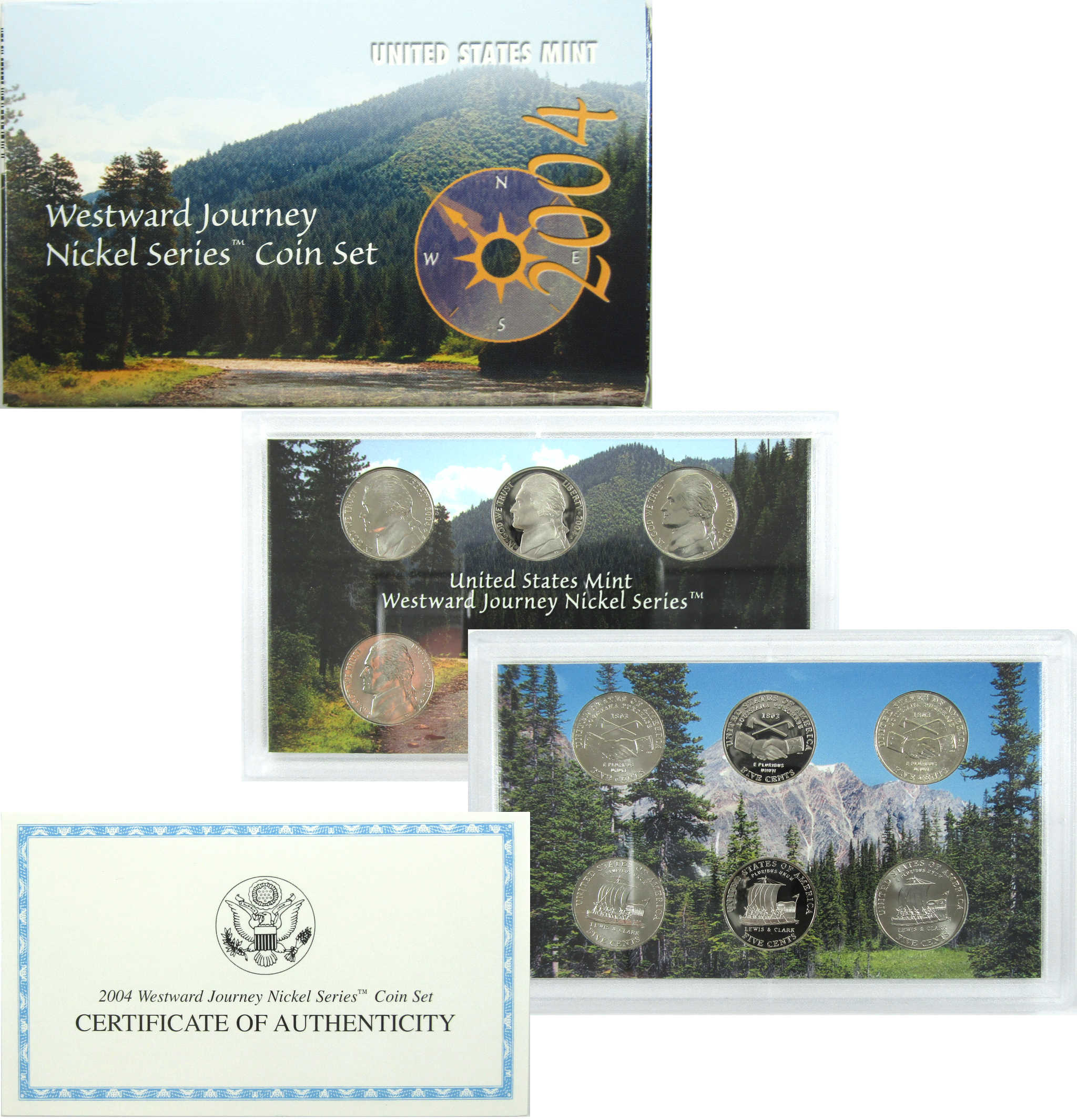 2004 Westward Journey Nickel Series Coin Set OGP COA SKU:CPC4288