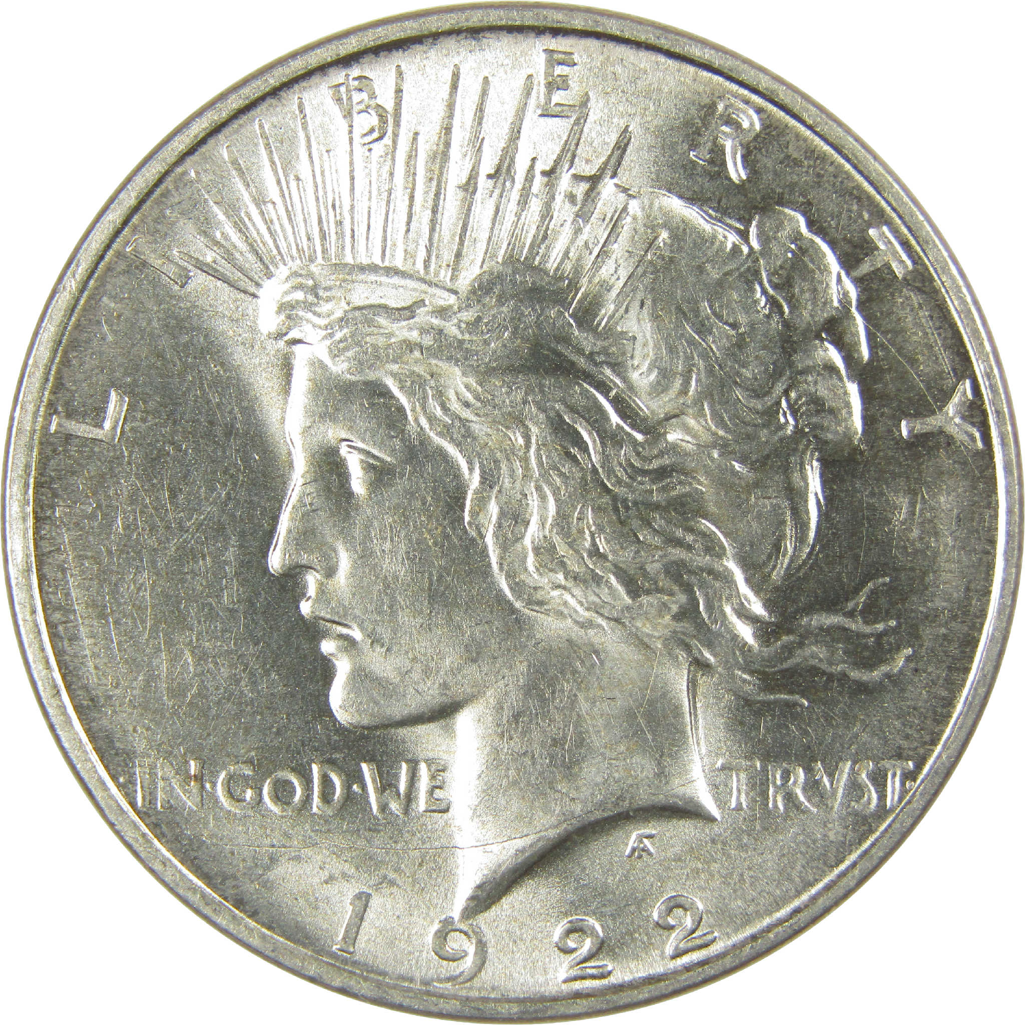 1922 D Peace Dollar Borderline Uncirculated Silver $1 Coin