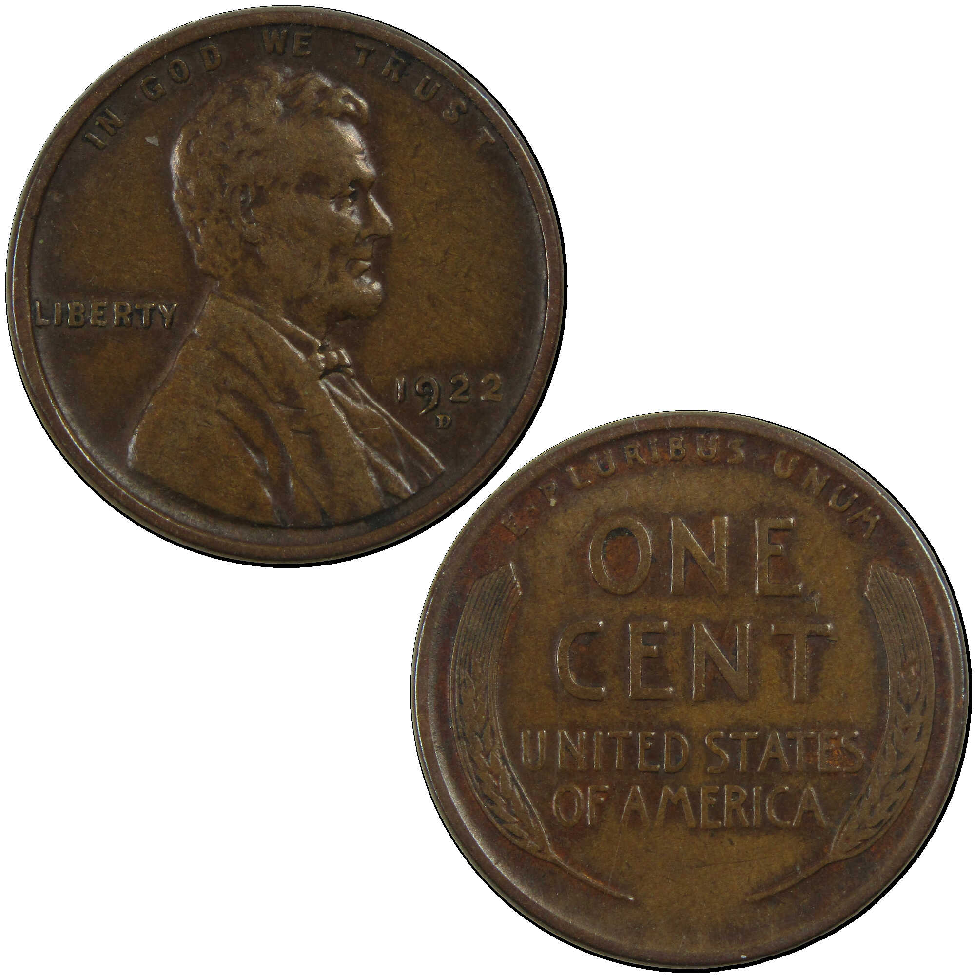 1922 D Lincoln Wheat Cent VF Very Fine Penny 1c Coin SKU:I12961