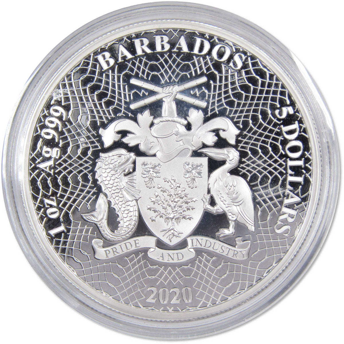 2020 Barbados $5 1 oz Silver Shapes of America Continent Uncirculated