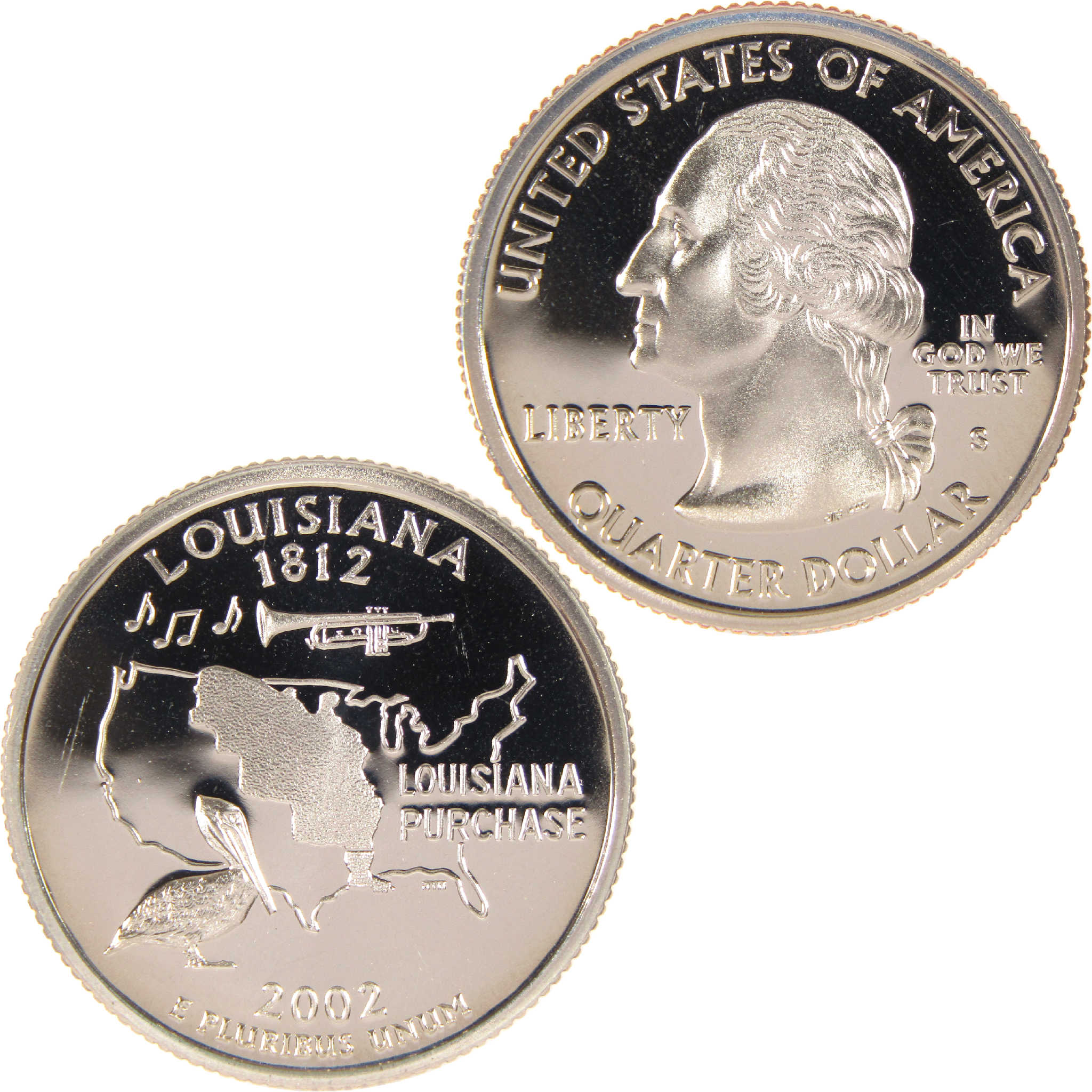 2002 S Louisiana State Quarter Clad 25c Proof Coin