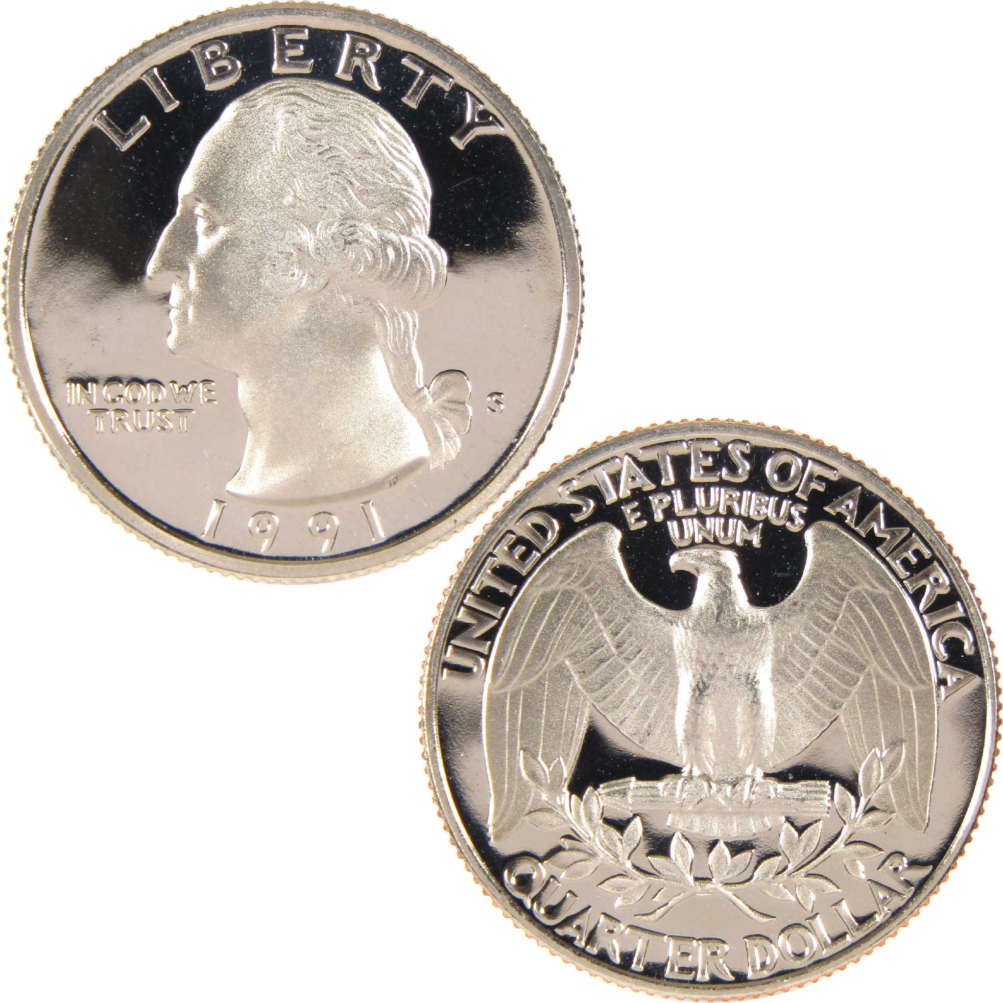 1991 S Washington Quarter Clad 25c Proof Coin