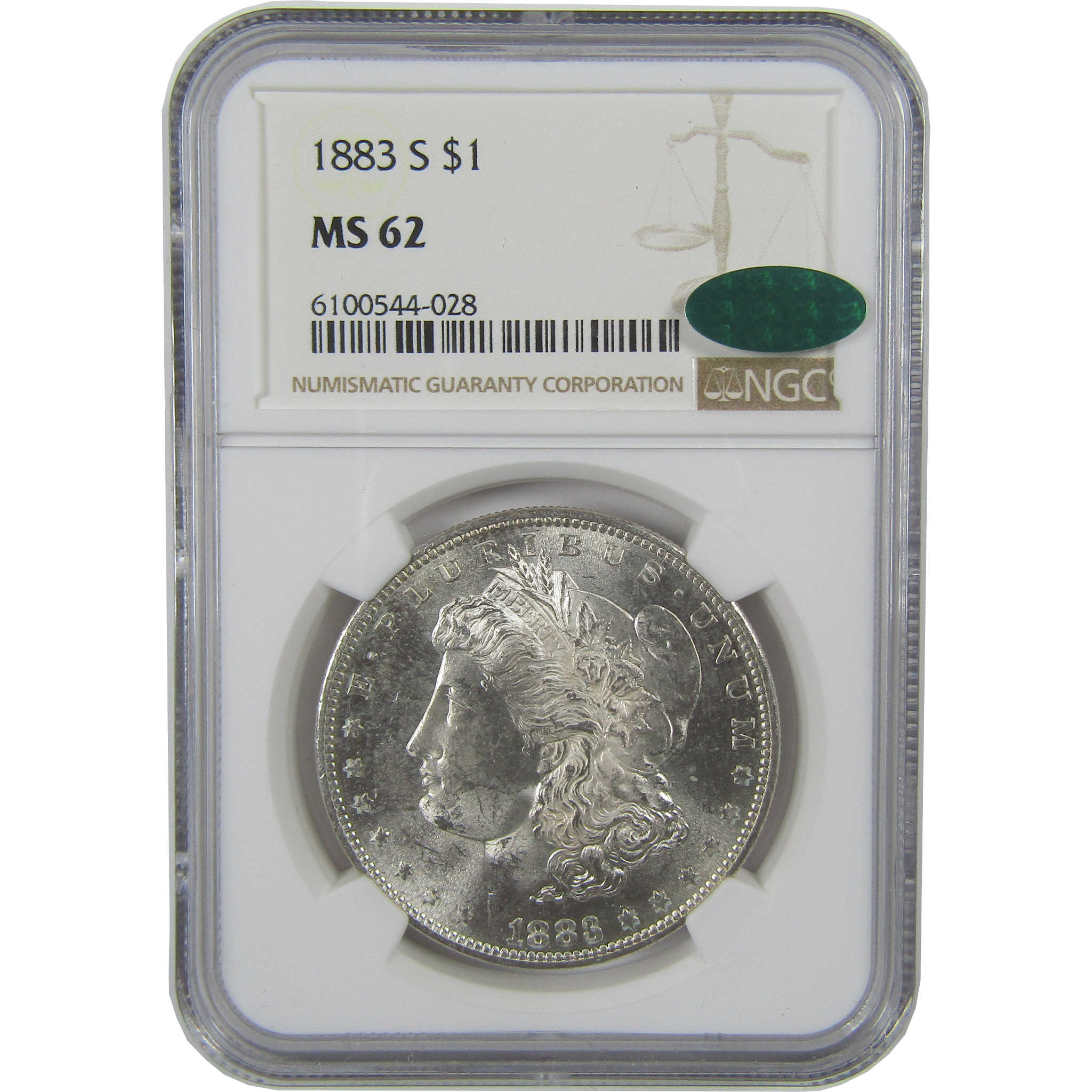 1883 S Morgan Silver Dollar MS 62 NGC CAC Uncirculated $1 Coin - Morgan coin - Morgan silver dollar - Morgan silver dollar for sale - Profile Coins &amp; Collectibles