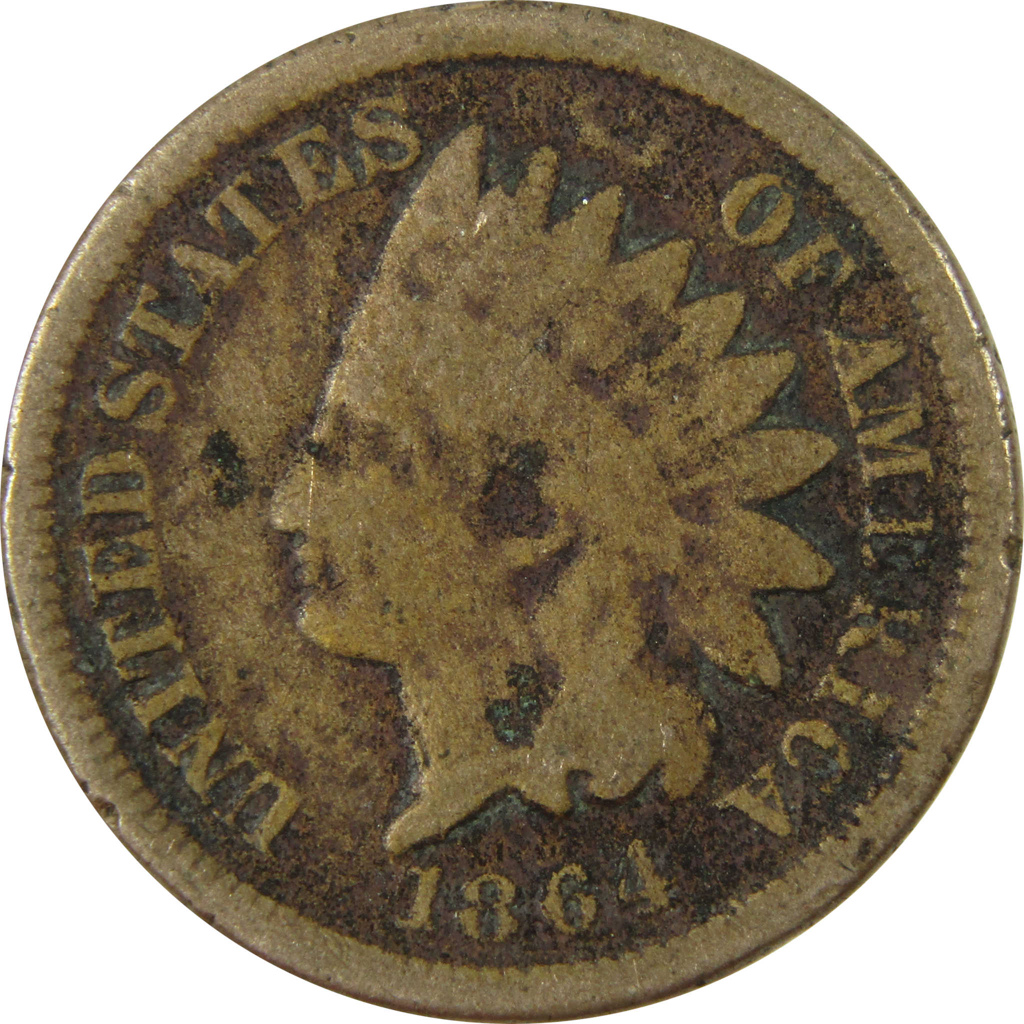 1864 Indian Head Copper-Nickel Cent G Good Details Penny SKU:CP1218