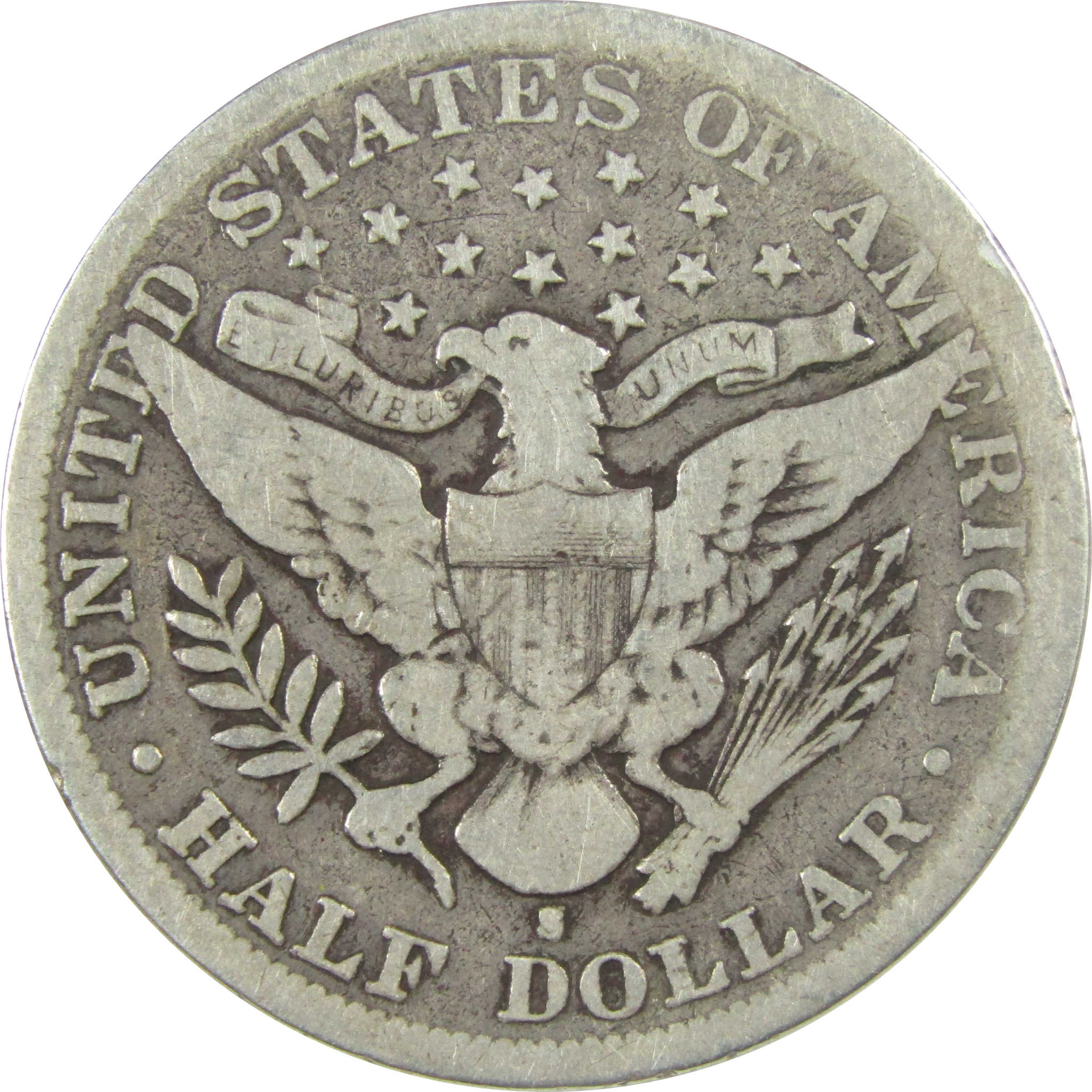 1896 S Barber Silver Half Dollar VG Very Good 50c Coin SKU:I24973
