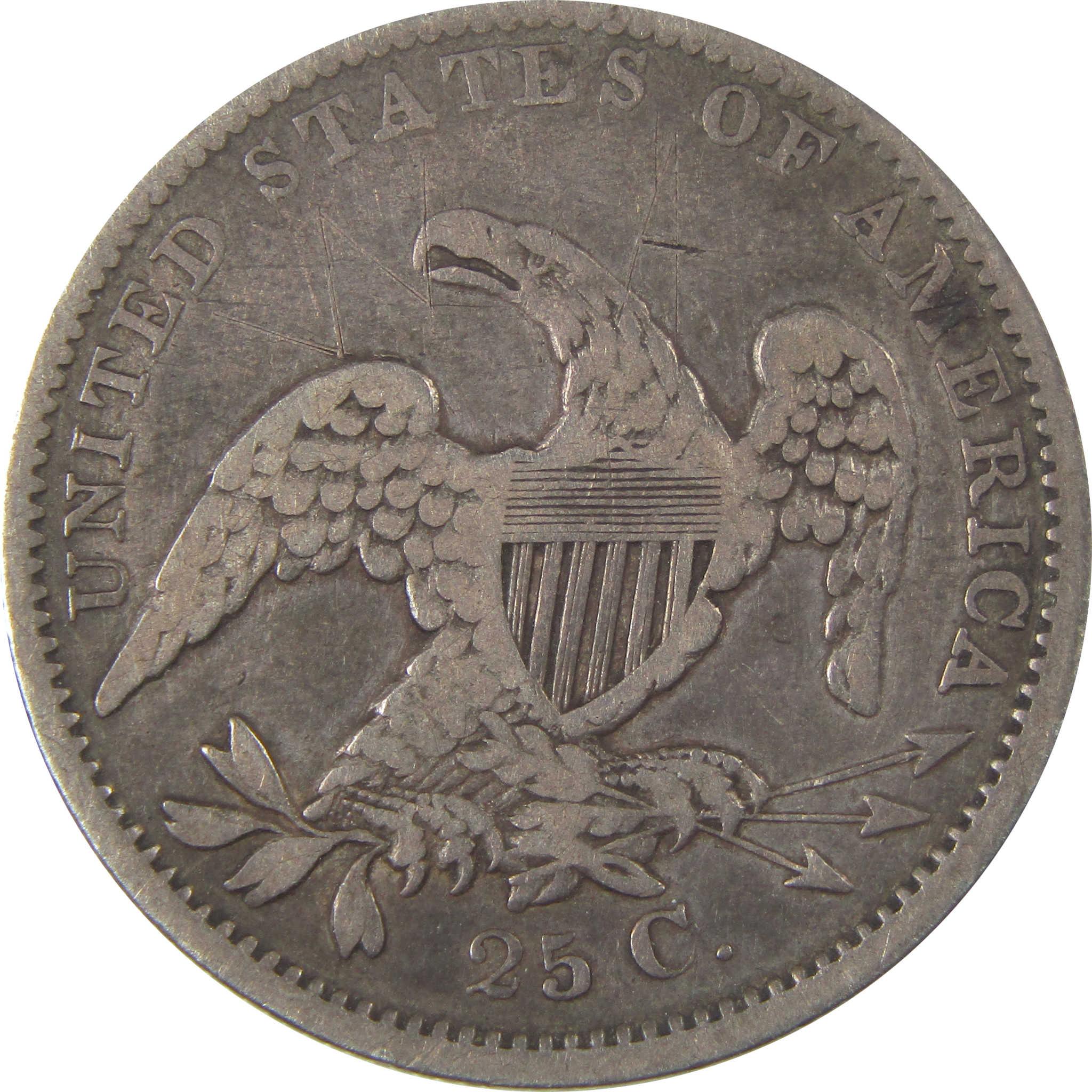 1834 Capped Bust Silver Quarter F Fine 25c Coin Collectible SKU:I24224