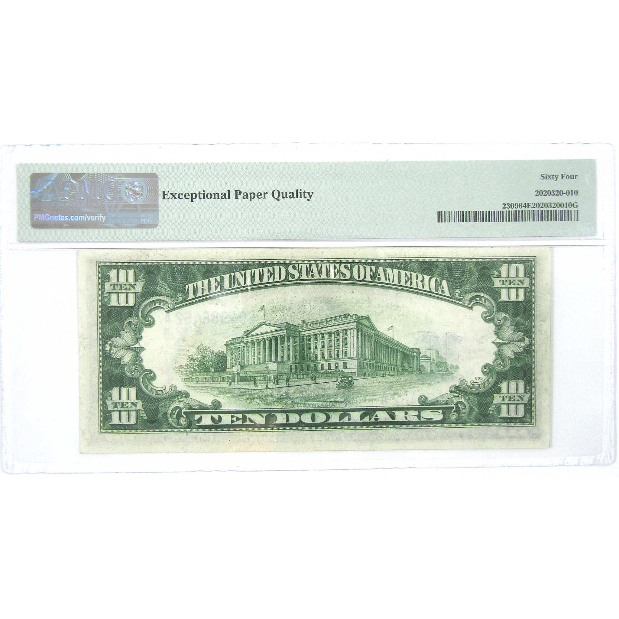 1934A $10 Silver Certificate North Africa WWII FR2309 64 EPQ PMG