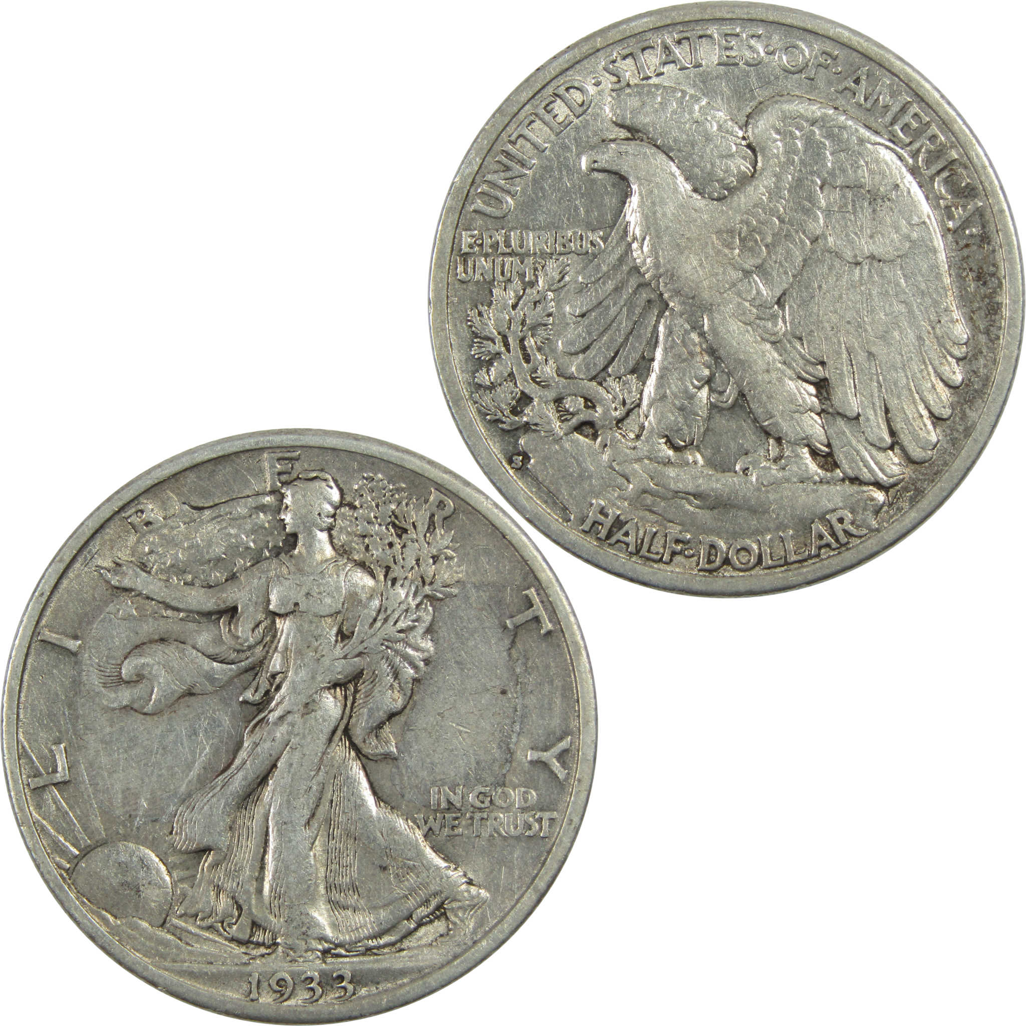 1933 S Liberty Walking Half Dollar XF Extremely Fine Silver SKU:I13101