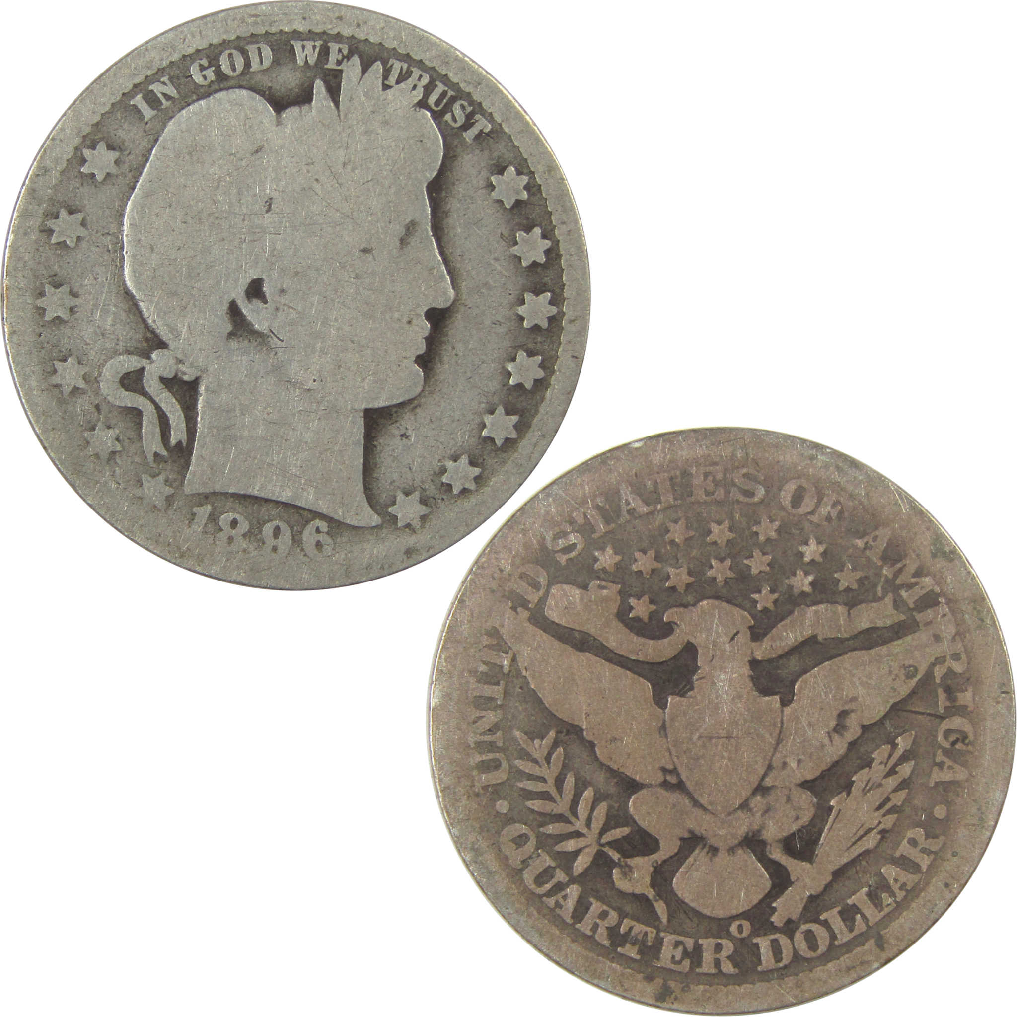 1896 O Barber Quarter AG About Good Silver 25c Coin SKU:I21877