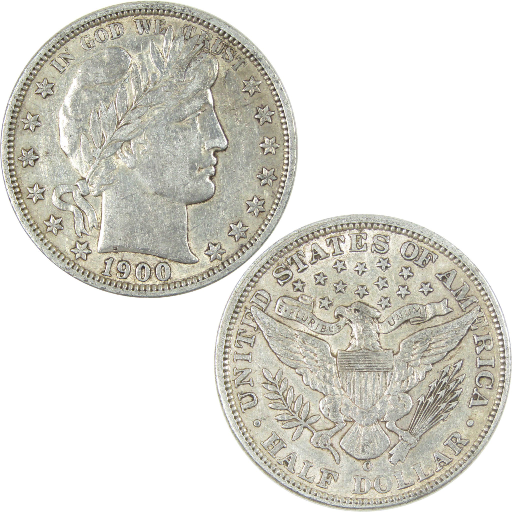 1900 O Barber Half Dollar XF EF Extremely Fine Silver 50c SKU:I15153