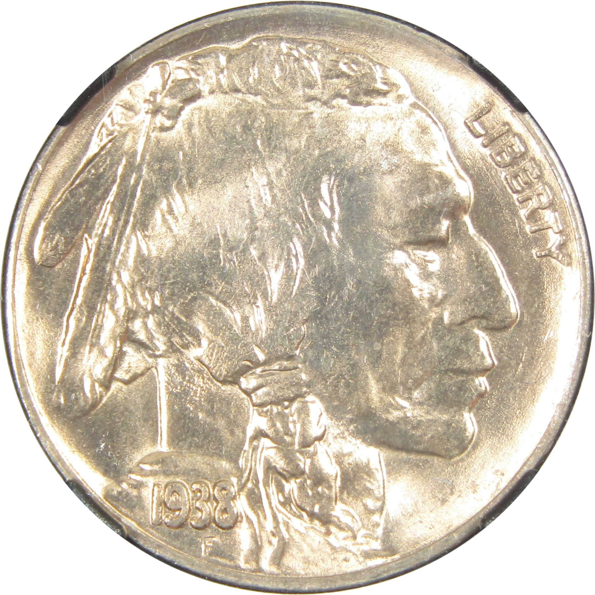 1938 D Buffalo Nickel MS 66 NGC 5c Original Bag Fragment SKU:I14592