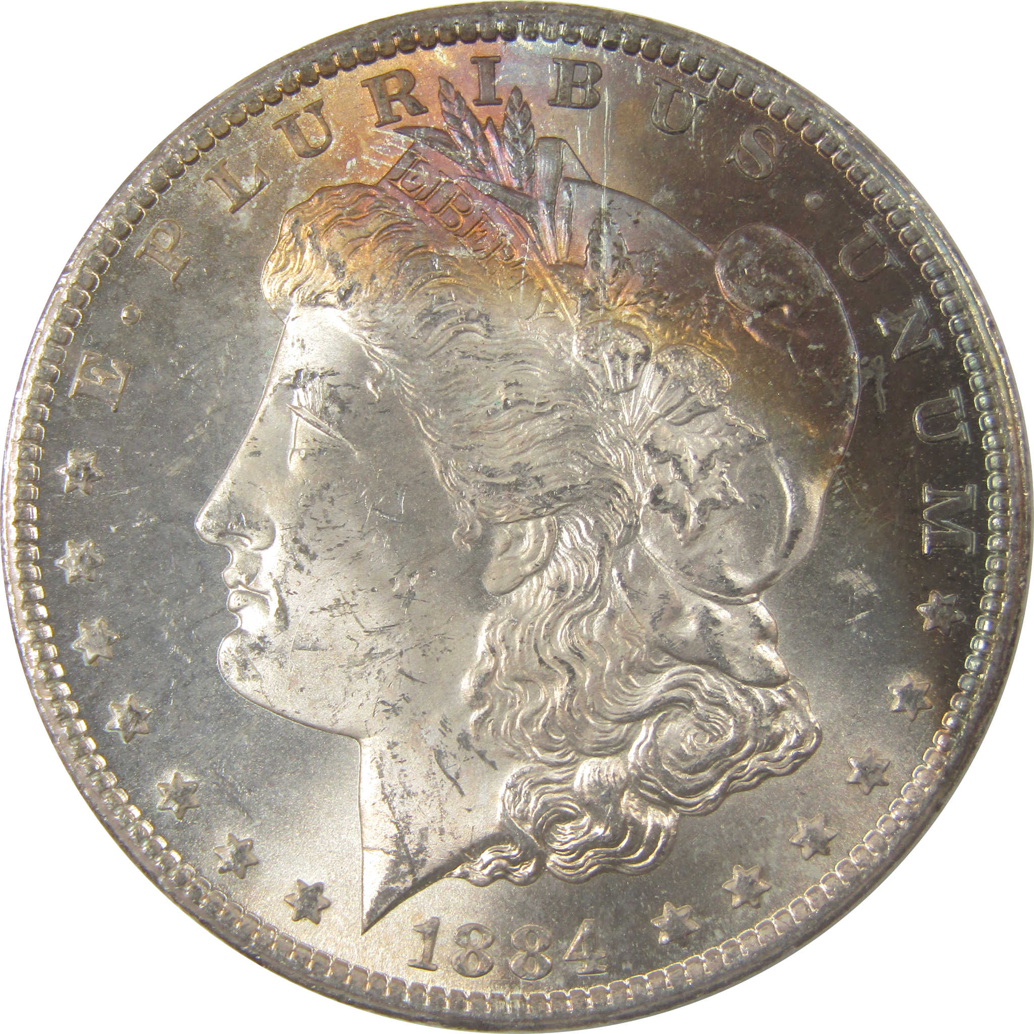 1884 CC Morgan Silver Dollar BU Choice Uncirculated Toned SKU:I24653
