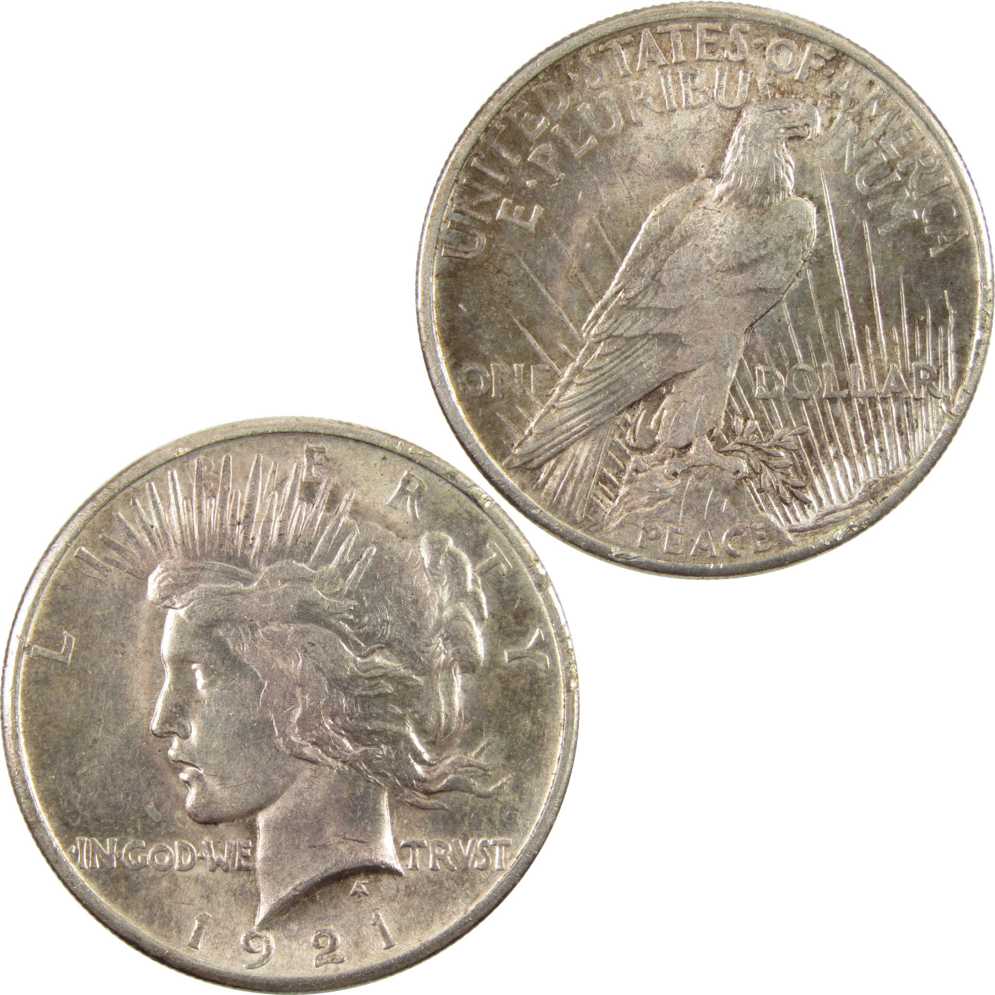 1921 High Relief Peace Dollar Borderline Unc 90% Silver $1 SKU:I11187