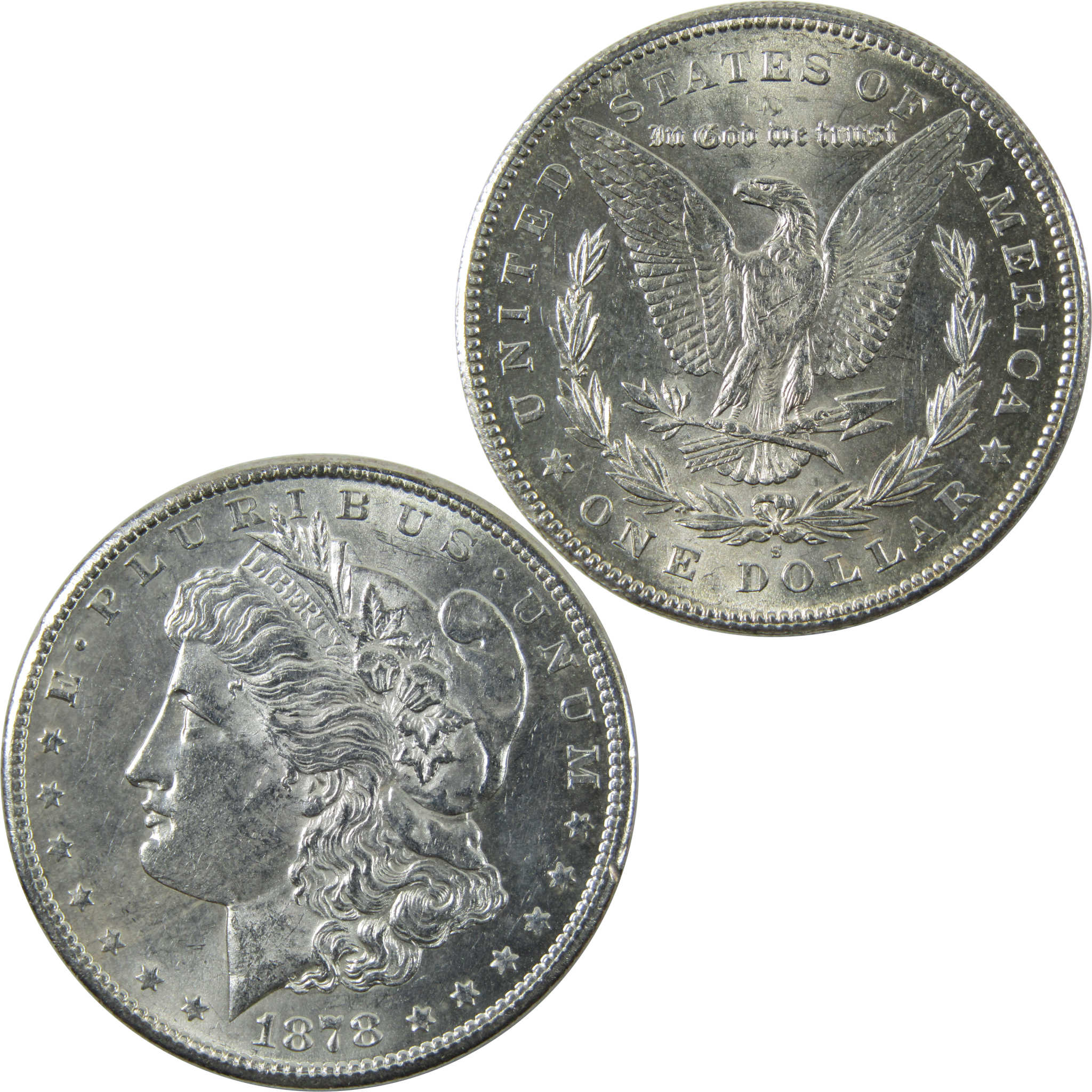 1878 S Morgan Dollar AU About Uncirculated Silver $1 Coin SKU:I14204 - Morgan coin - Morgan silver dollar - Morgan silver dollar for sale - Profile Coins &amp; Collectibles