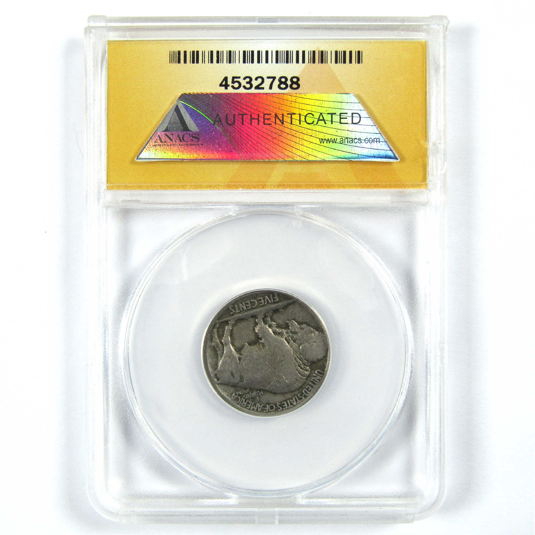 1918 D Indian Head Buffalo Nickel VG 10 ANACS 5c Coin SKU:I11902