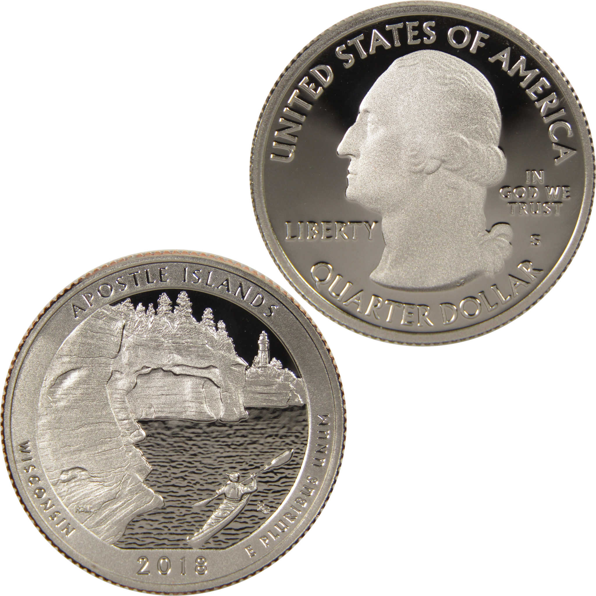 2018 S Apostle Islands NL National Park Quarter Choice Proof Clad Coin