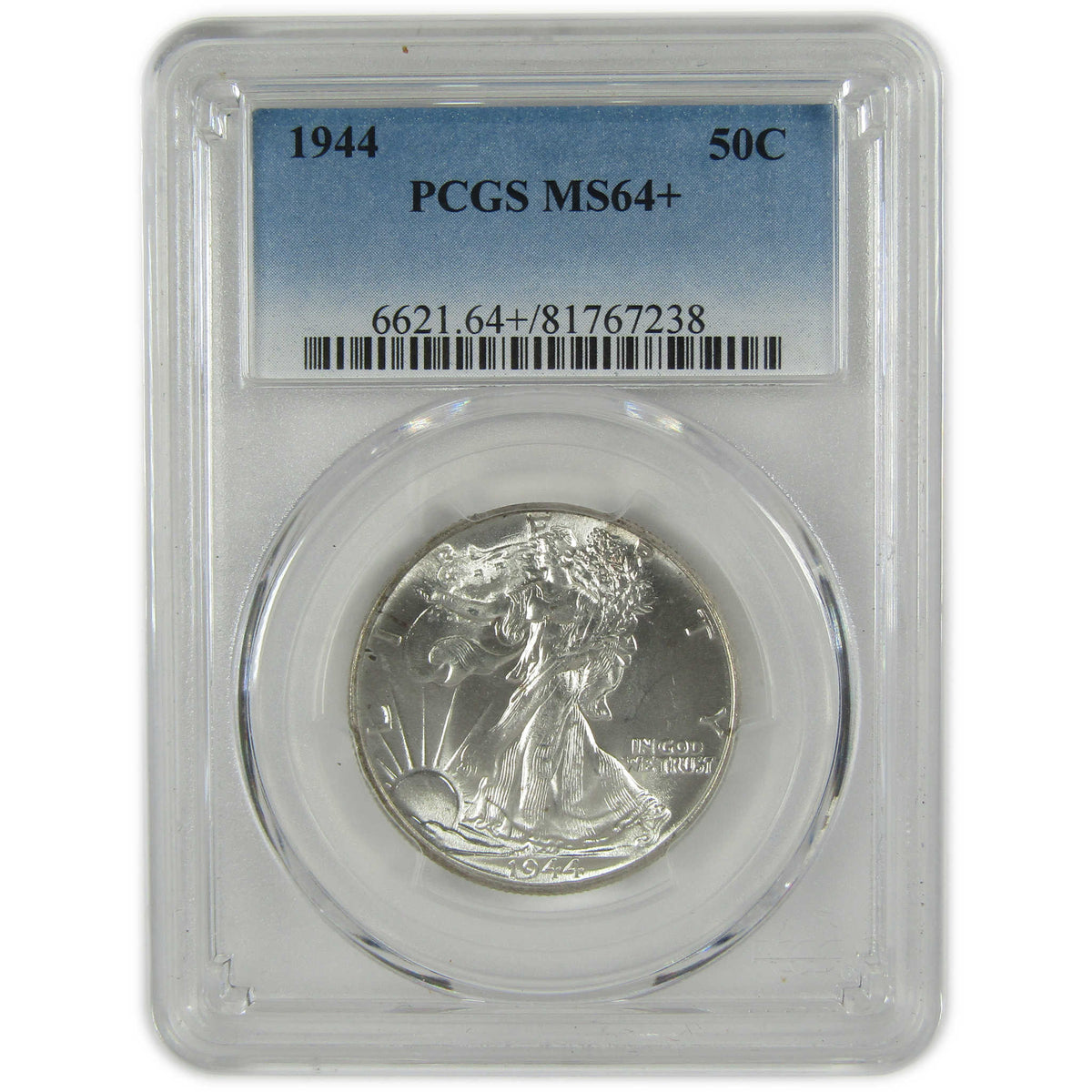 1944 Liberty Walking Silver Half Dollar MS 64+ PCGS Coin SKU:I28823