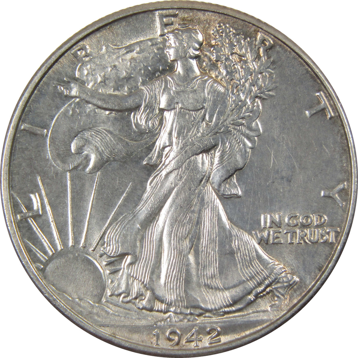 1942 Liberty Walking Silver 50c Borderline Uncirculated SKU:I28648