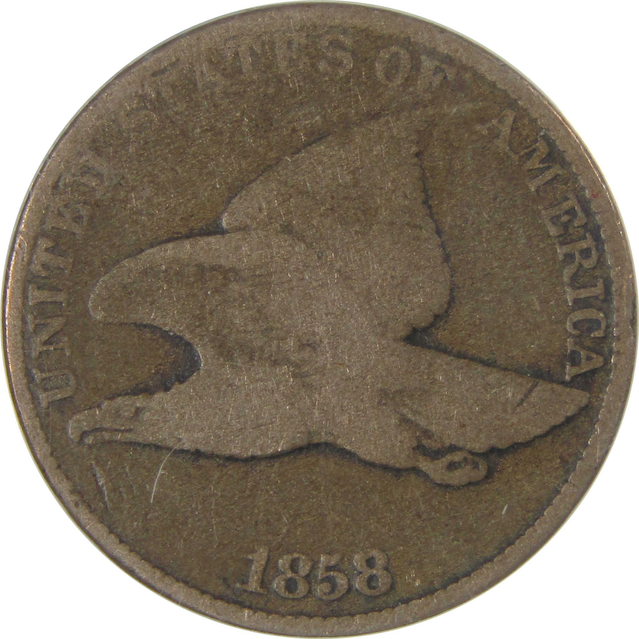 1858 Large Letters Flying Eagle Cent G 4 ANACS Penny 1c Coin SKU:CP43