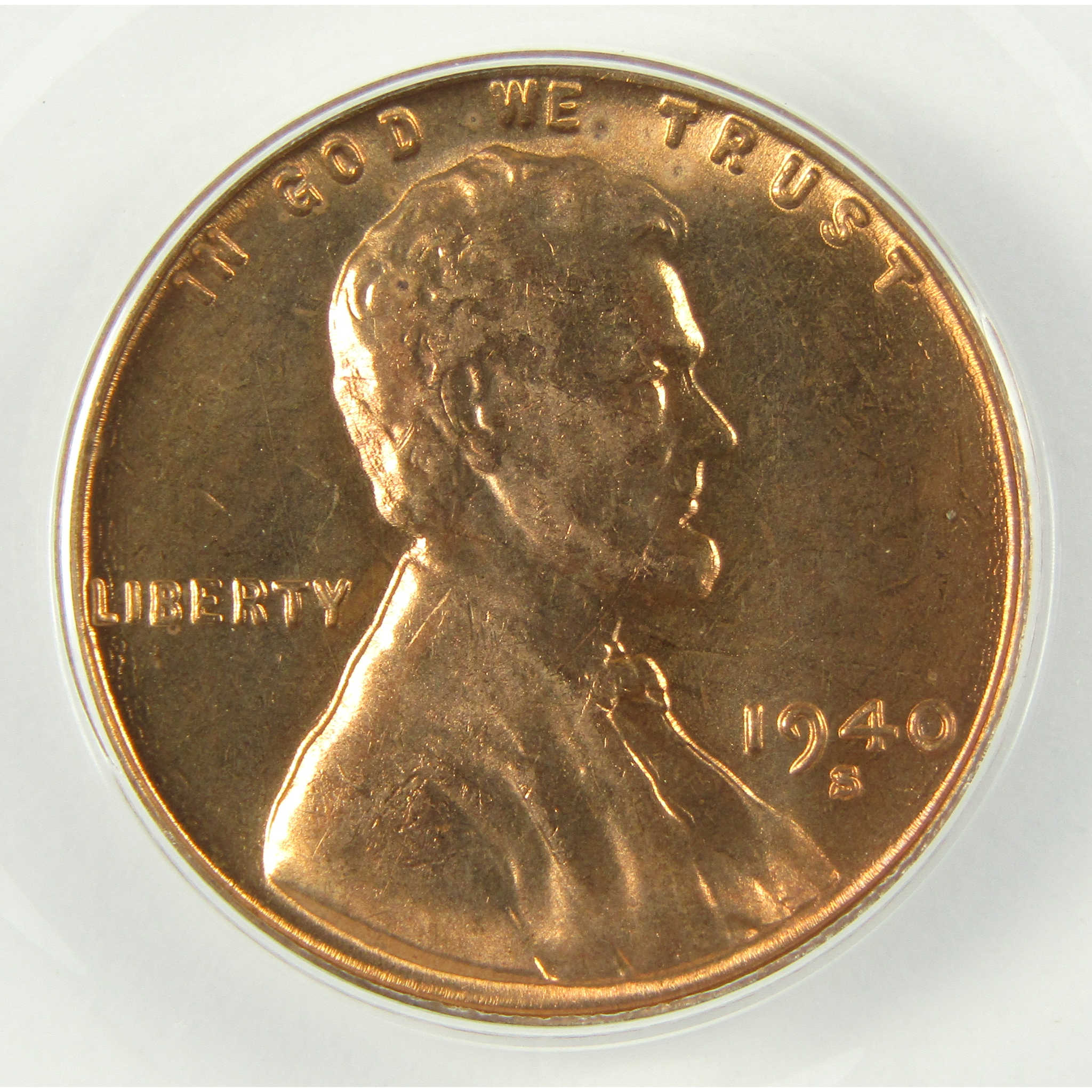 1940 S Lincoln Wheat Cent MS 63 RD ANACS Penny 1c Coin SKU:I28434