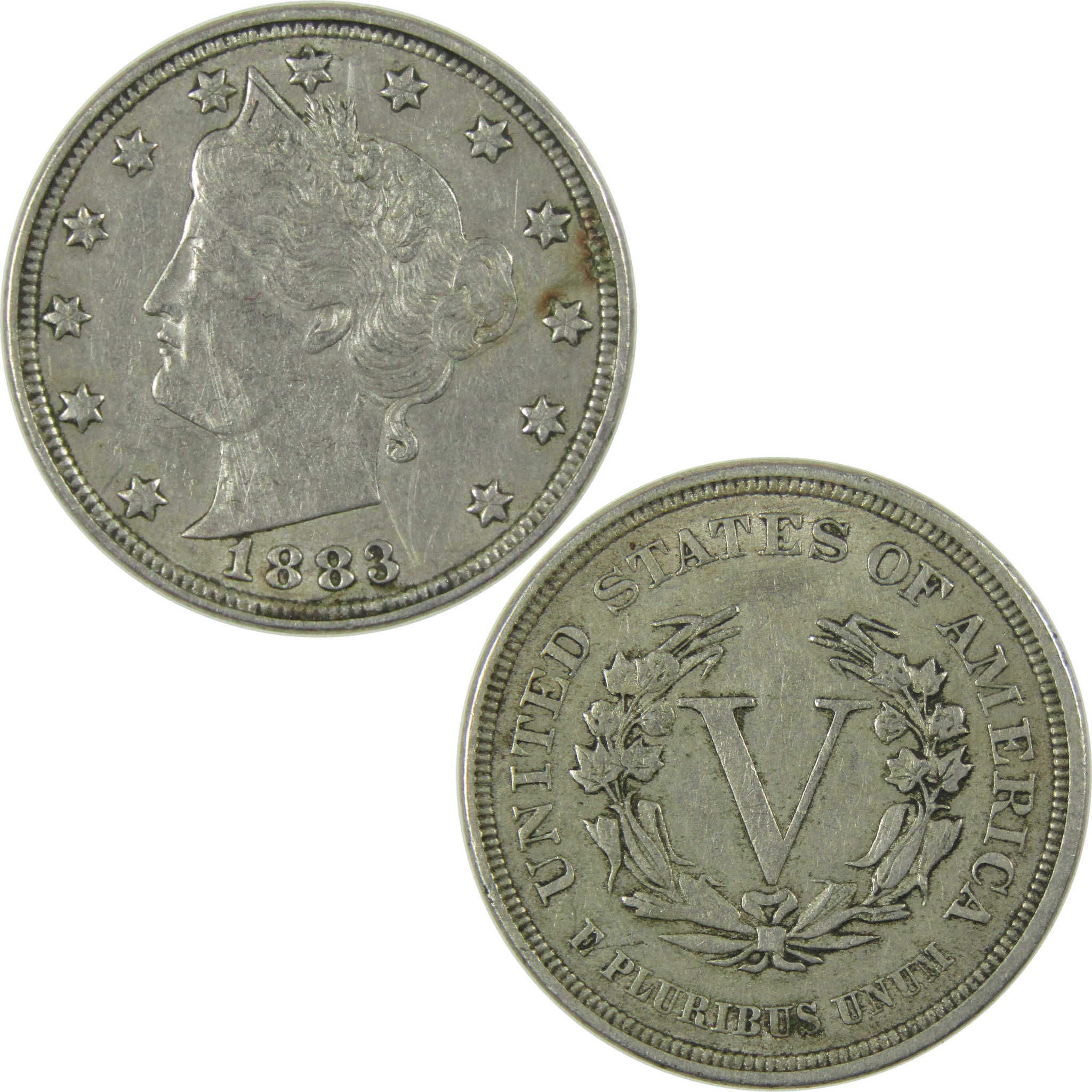 1883 No Cents Liberty Head V Nickel XF EF Extremely Fine SKU:I27233