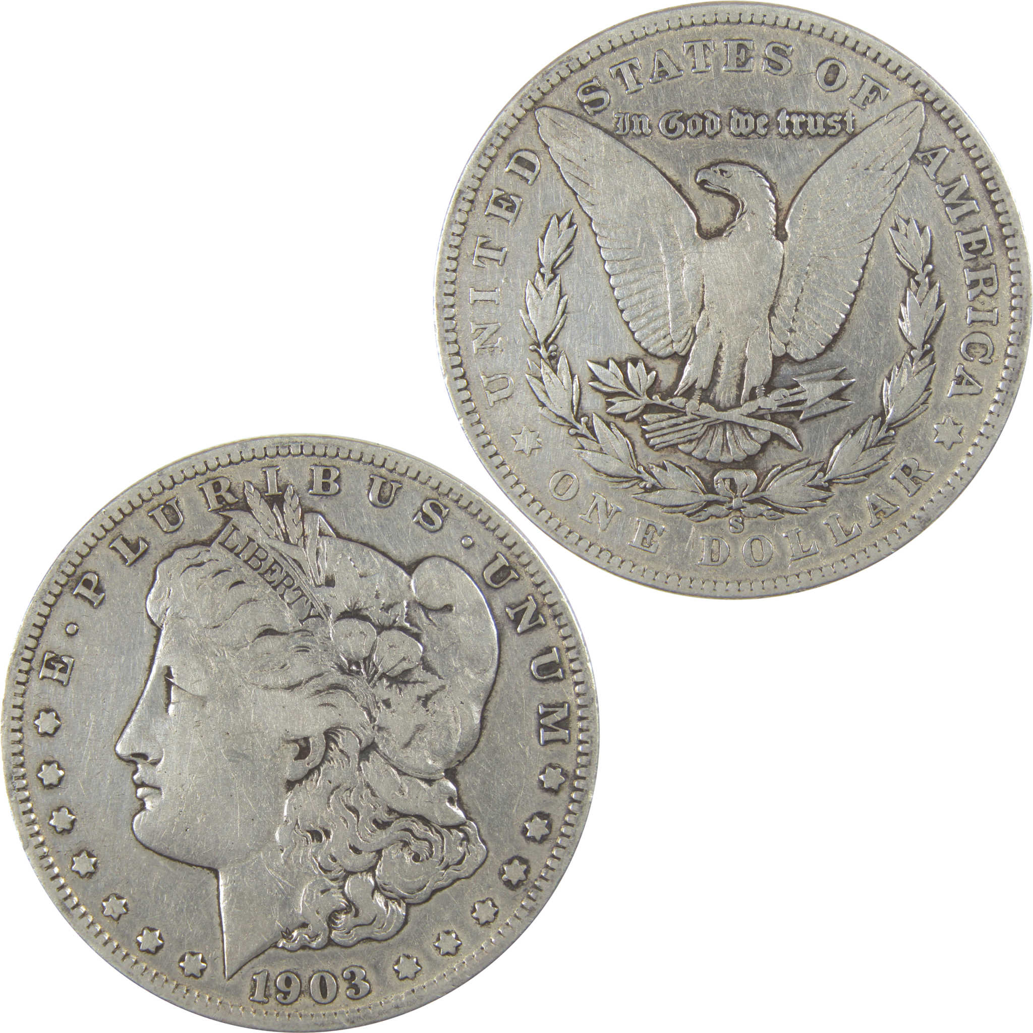 1903 S Morgan Dollar F Fine Details Silver $1 Coin SKU:I23416 - Morgan coin - Morgan silver dollar - Morgan silver dollar for sale - Profile Coins &amp; Collectibles