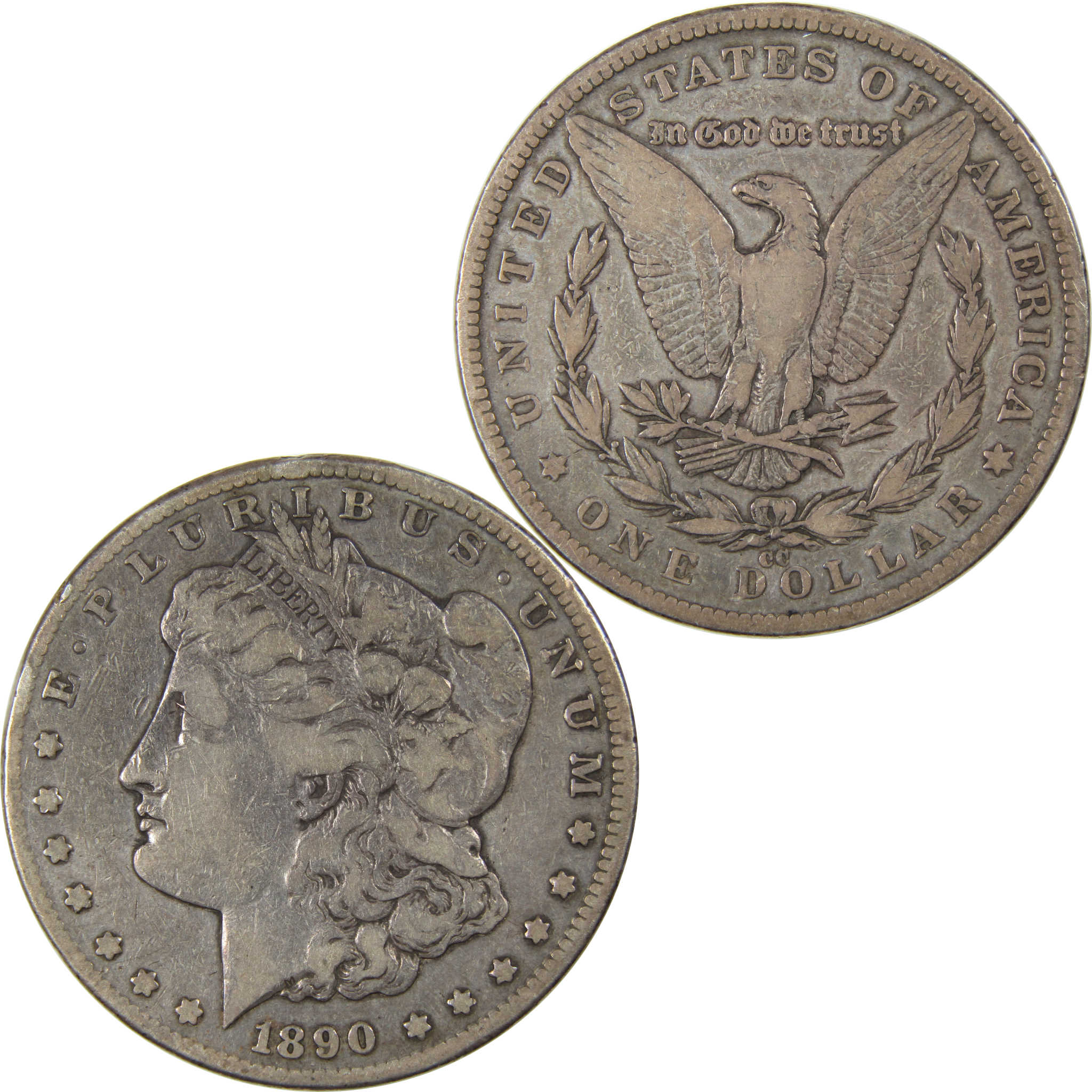 1890 CC Morgan Dollar F Fine Silver $1 Coin SKU:I23903 - Morgan coin - Morgan silver dollar - Morgan silver dollar for sale - Profile Coins &amp; Collectibles