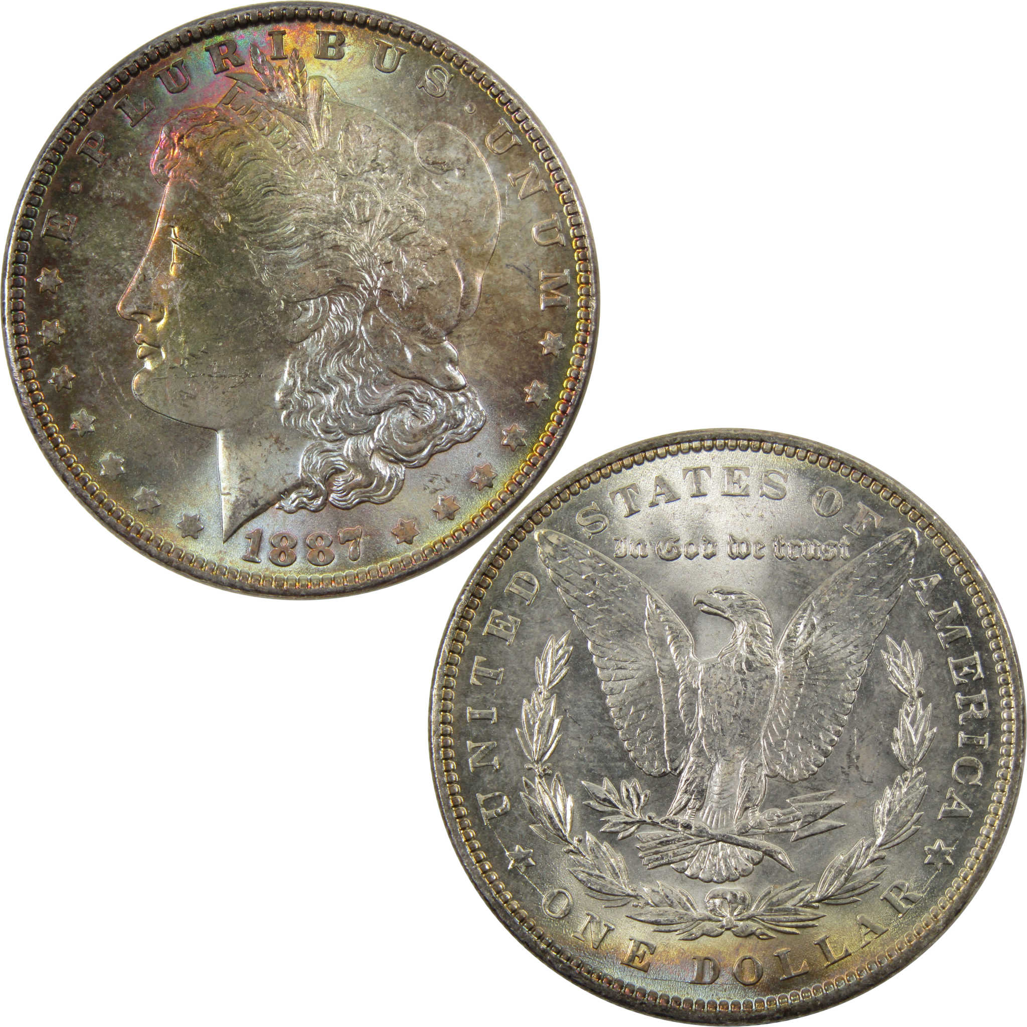 1887 Morgan Dollar BU Choice Uncirculated Silver $1 Toned SKU:I9632