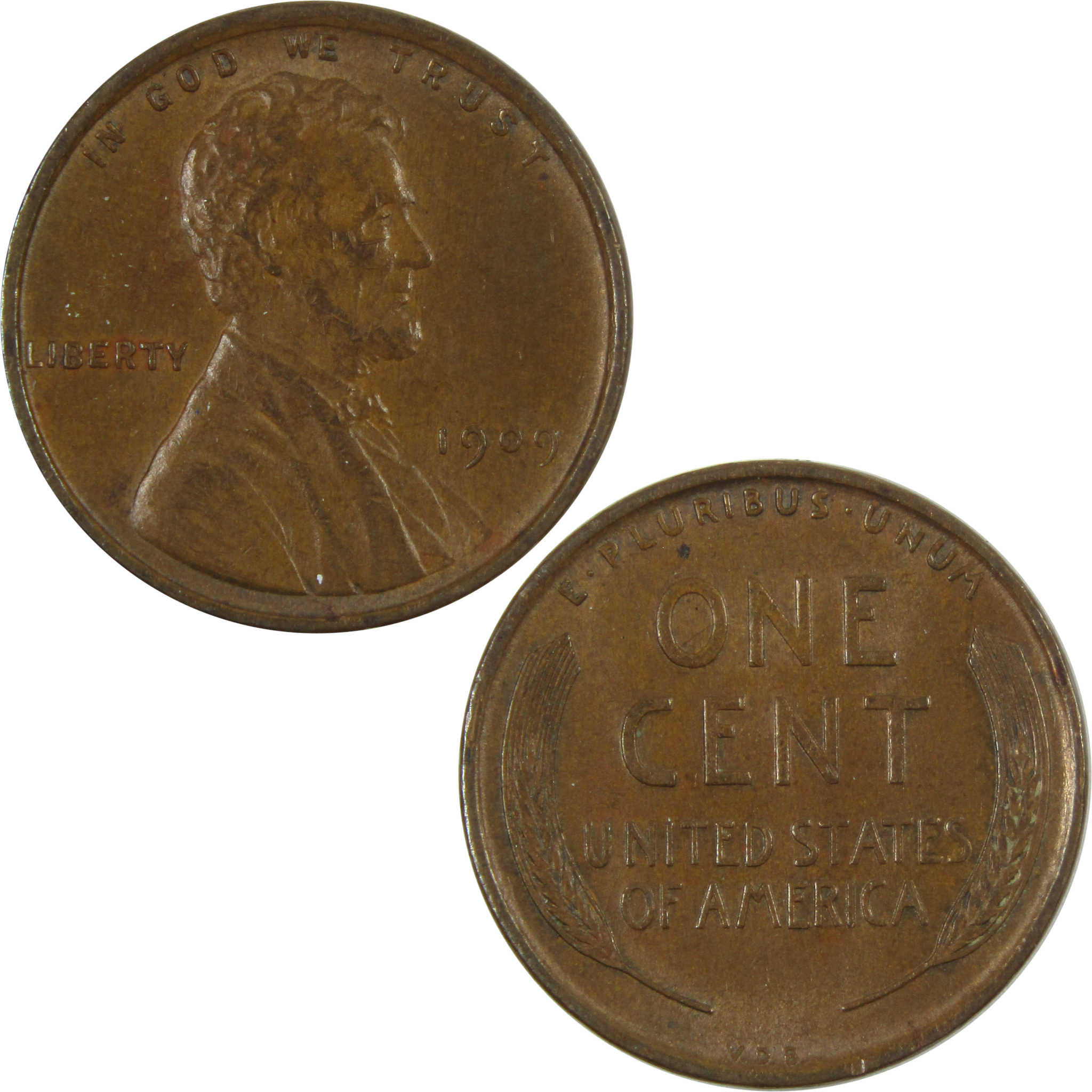 1909 VDB Lincoln Wheat Cent AU About Uncirculated Penny SKU:I14505