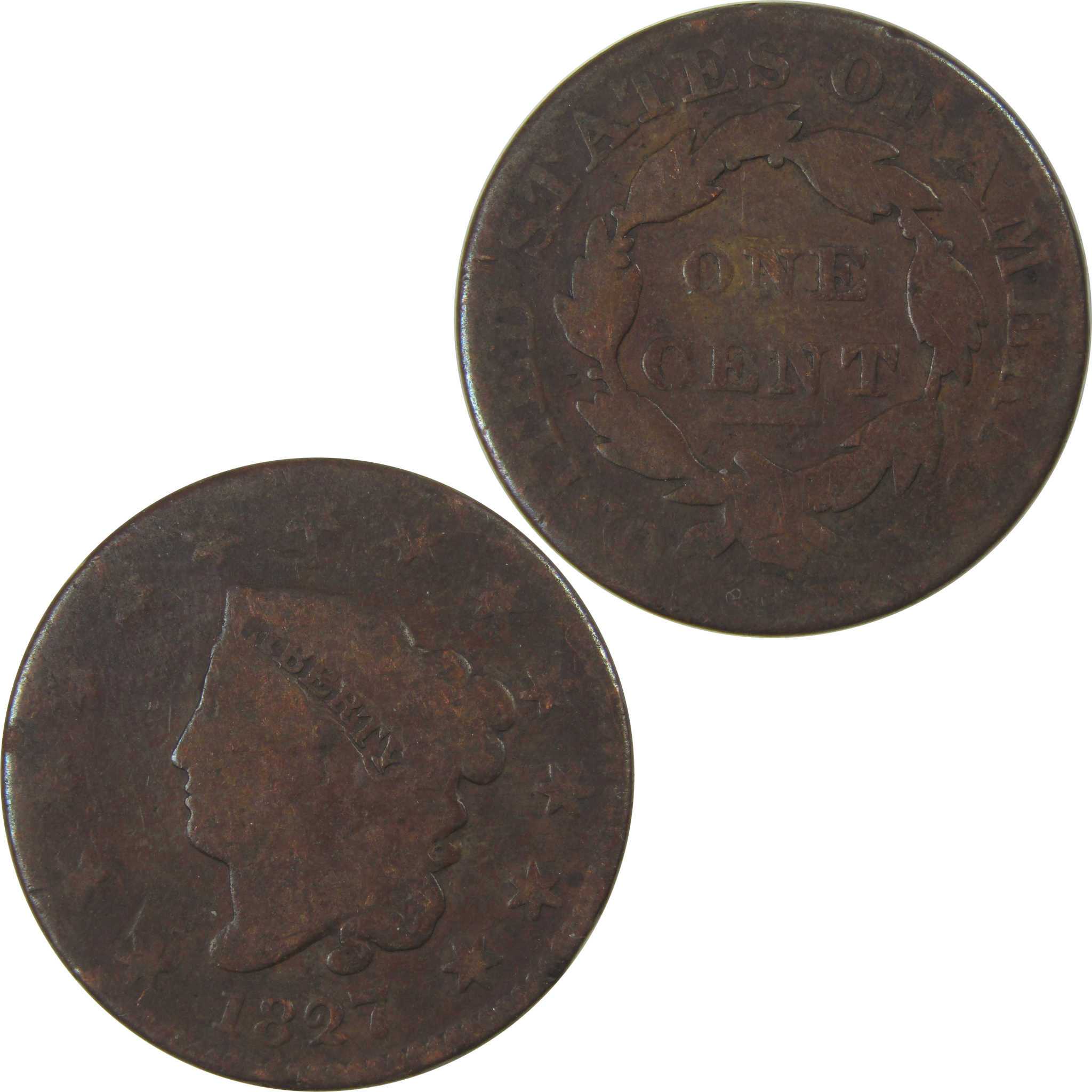 1827 Coronet Head Large Cent AG About Good Copper Penny SKU:I23839