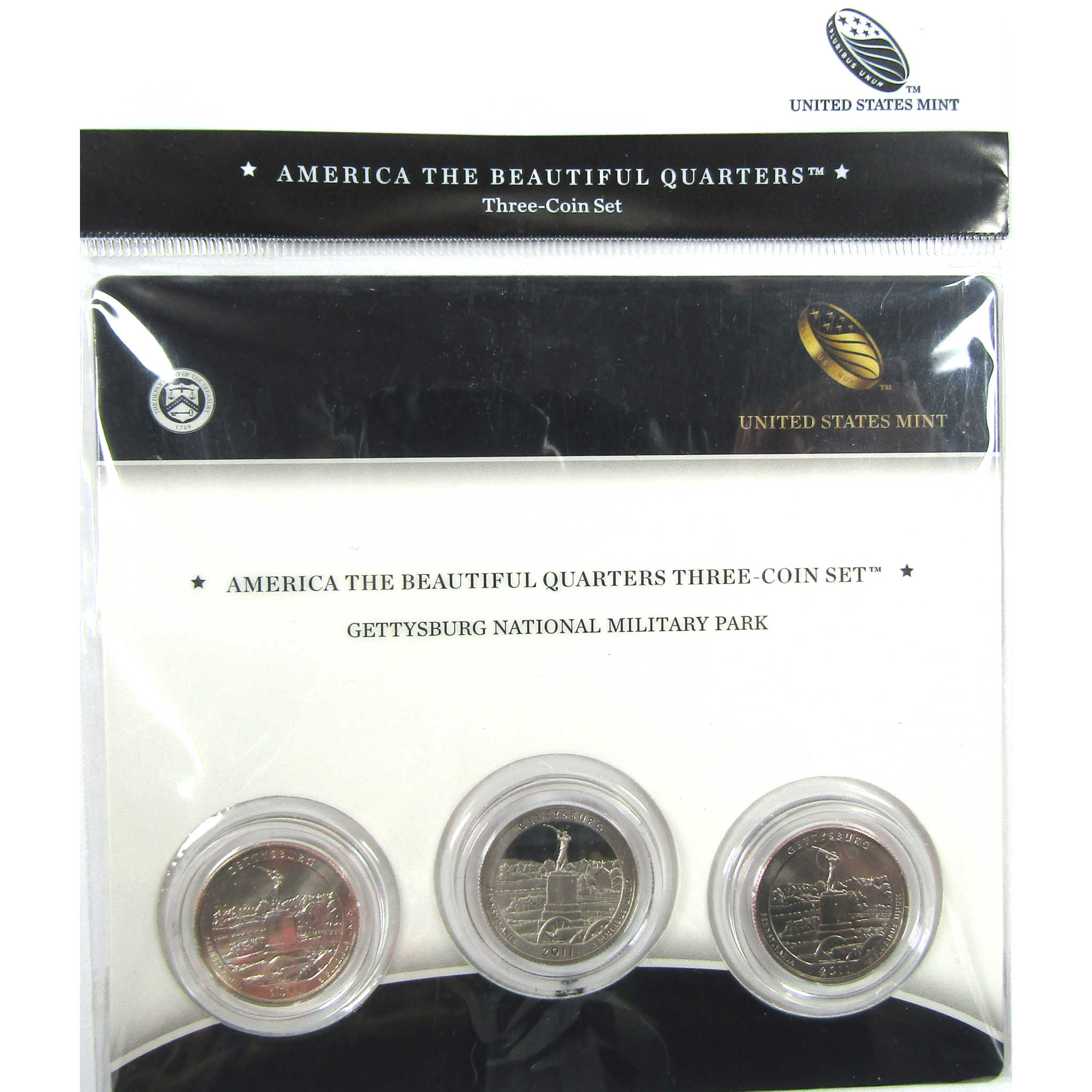 2011 P D S Gettysburg NMP National Park 25c 3 Piece Set SKU:CPC9005