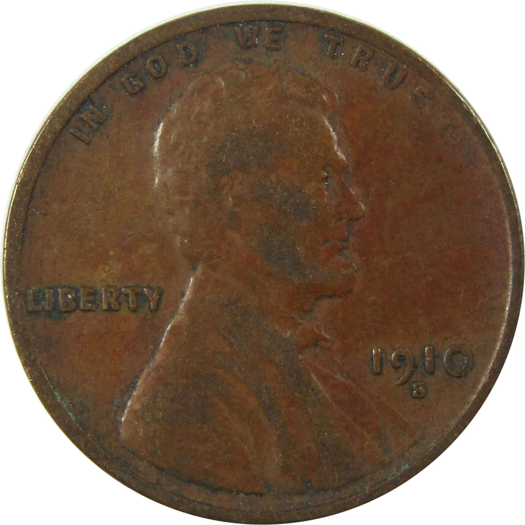 1910 S Lincoln Wheat Cent F Fine Penny 1c Coin Collectible SKU:I25274