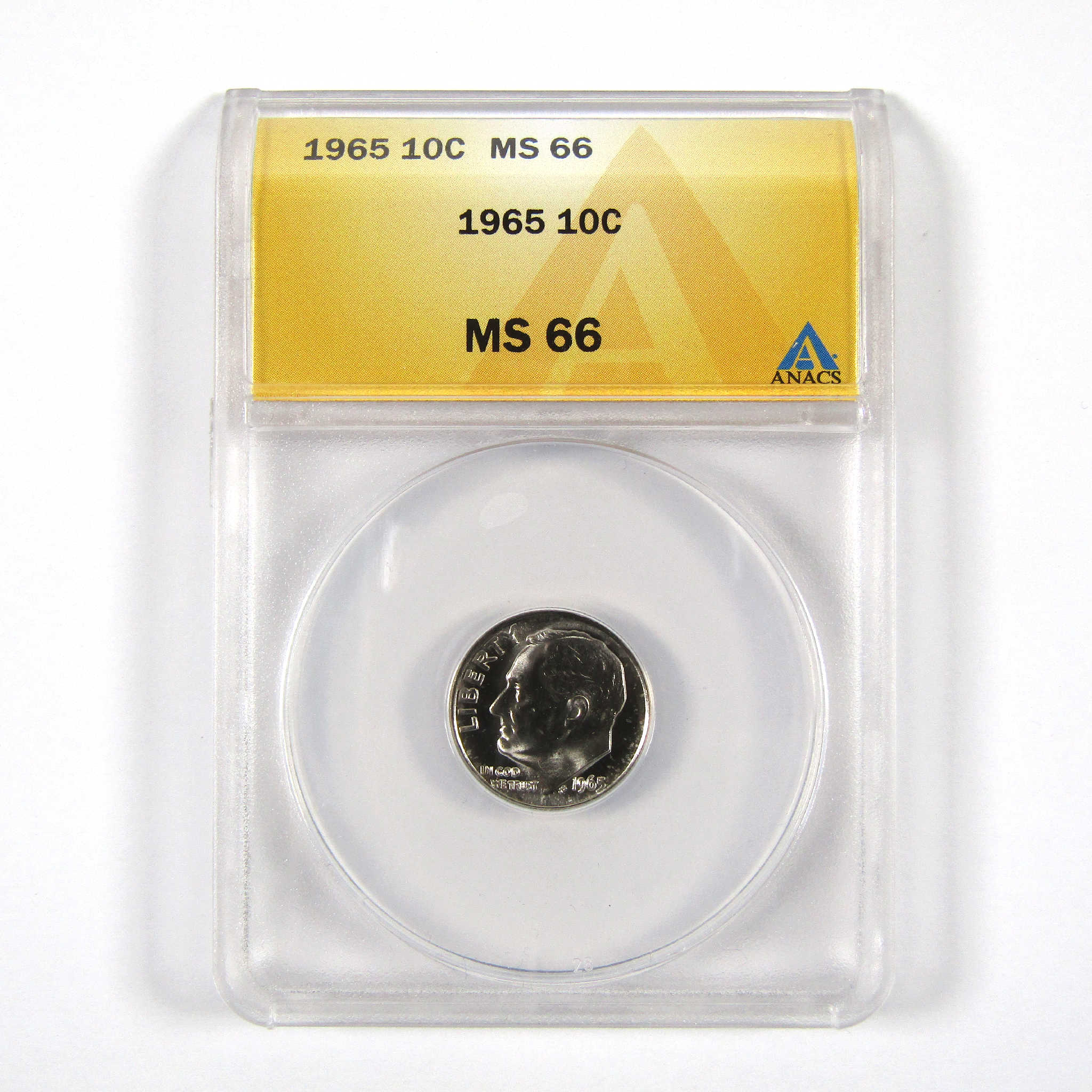 1965 Roosevelt Dime MS 66 ANACS Clad 10c Uncirculated Coin SKU:CPC4041